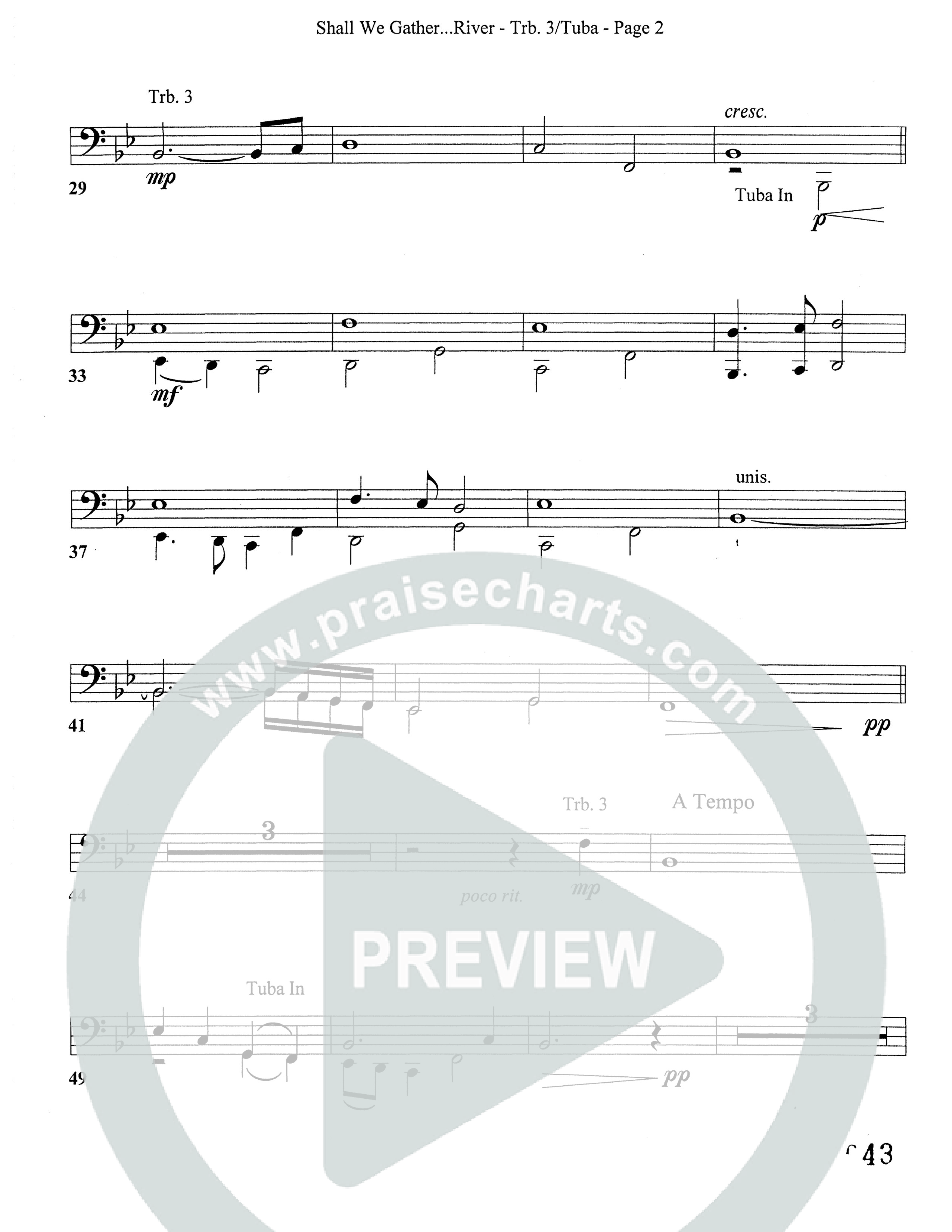Shall We Gather At The River (Choral Anthem SATB) Trombone 3/Tuba (Word Music Choral)