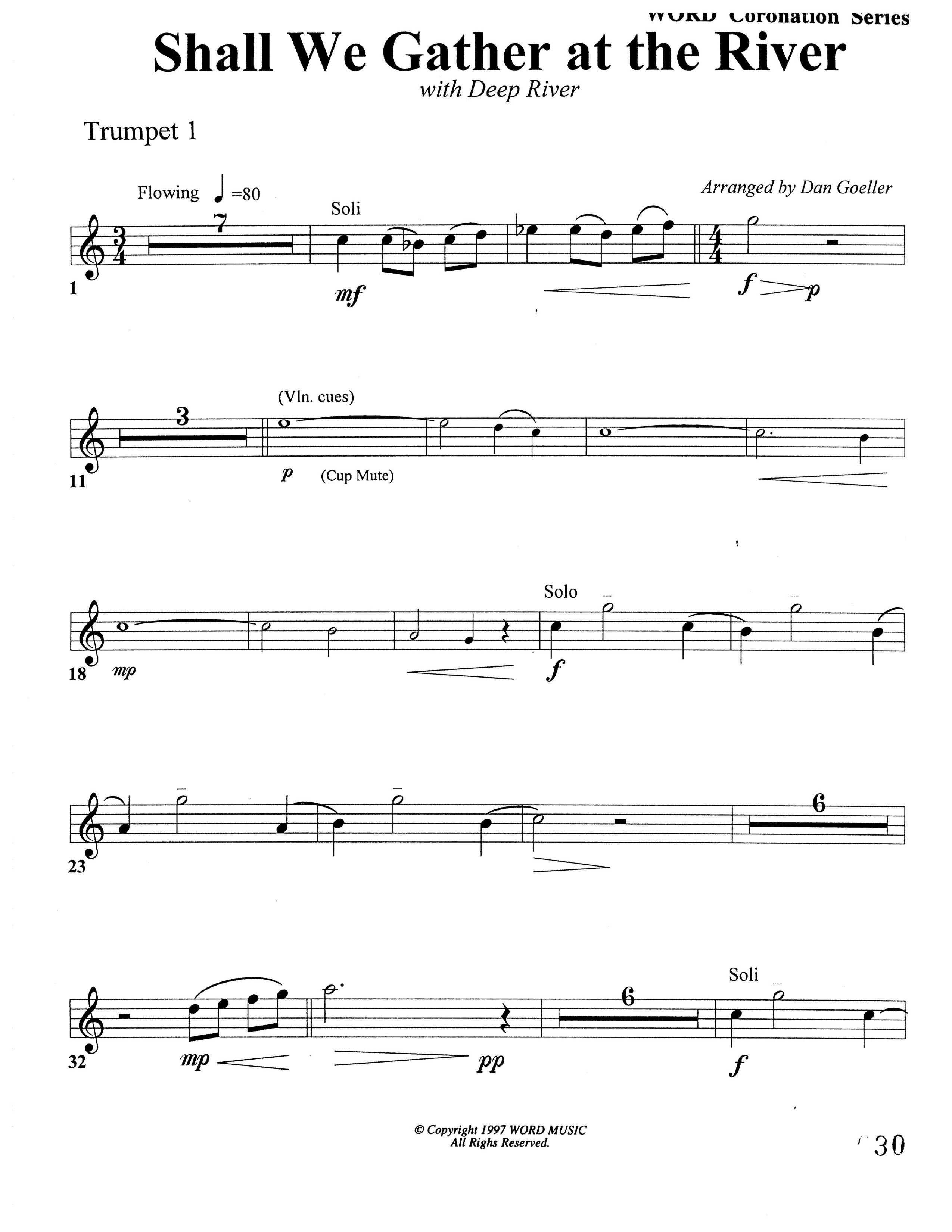 Shall We Gather At The River (Choral Anthem SATB) Trumpet (Word Music Choral)