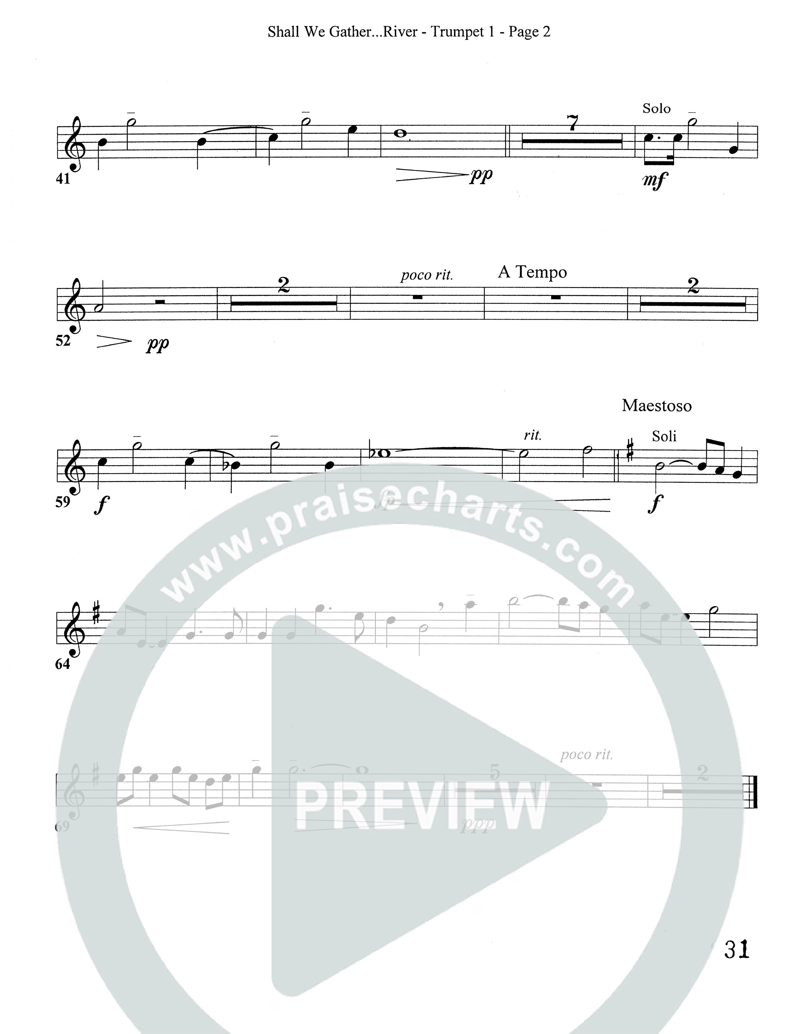 Shall We Gather At The River (Choral Anthem SATB) Trumpet (Word Music Choral)