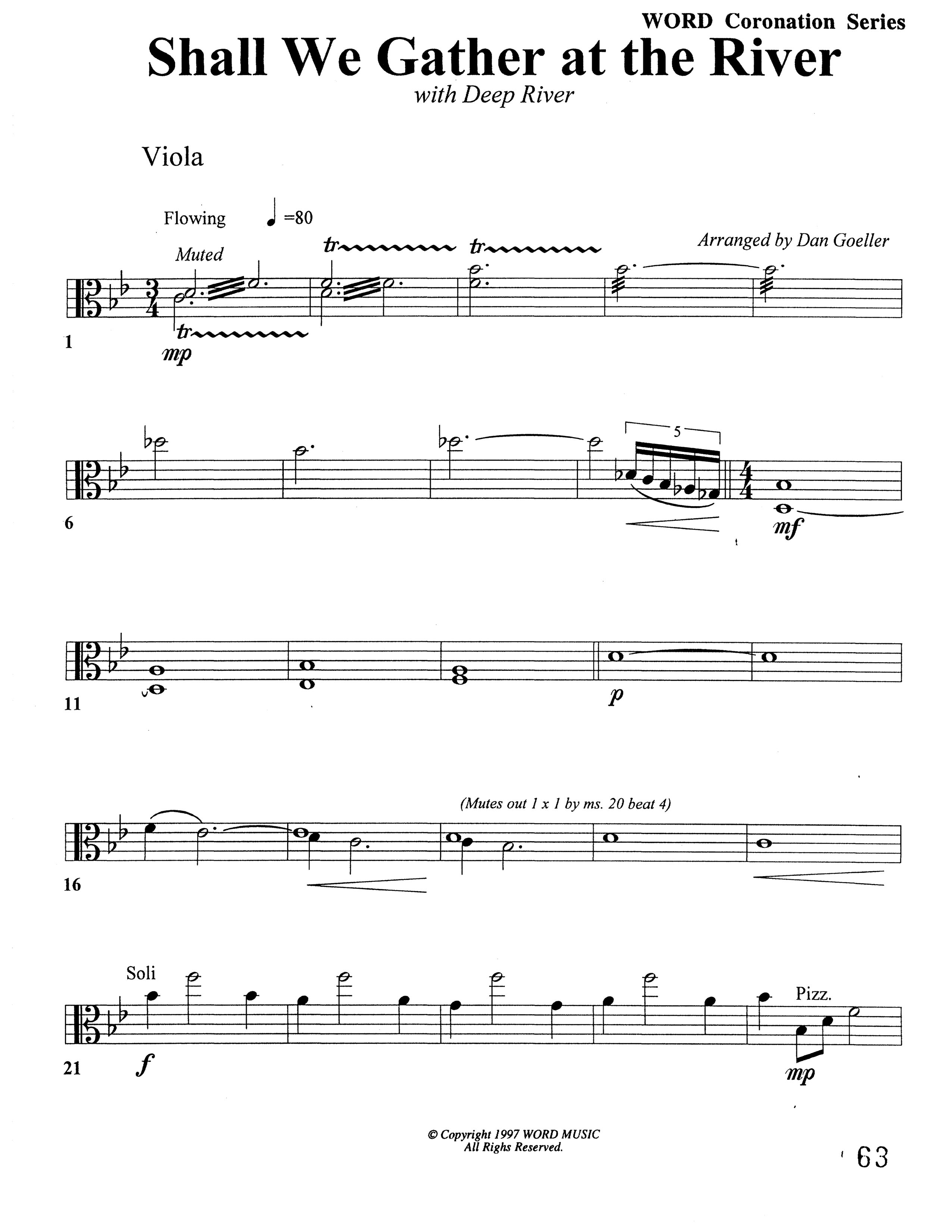 Shall We Gather At The River (Choral Anthem SATB) Viola (Word Music Choral)