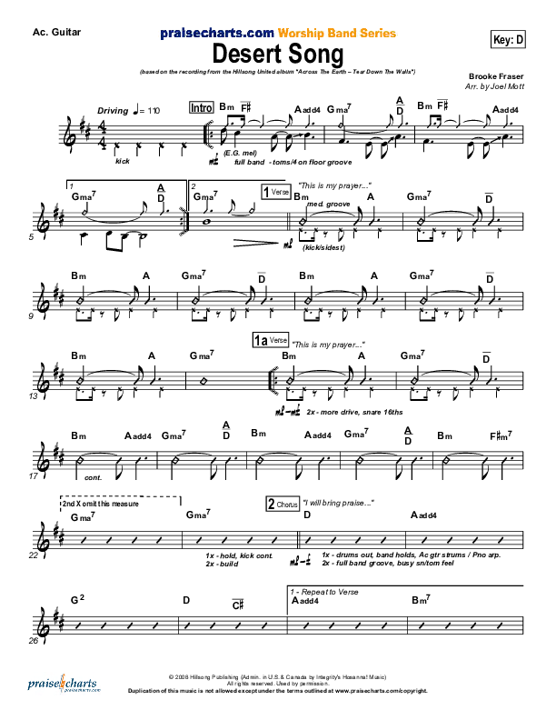 Desert Song Acoustic Guitar (Hillsong UNITED)