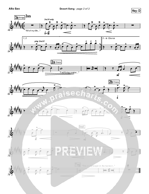 Desert Song Alto Sax (Hillsong UNITED)