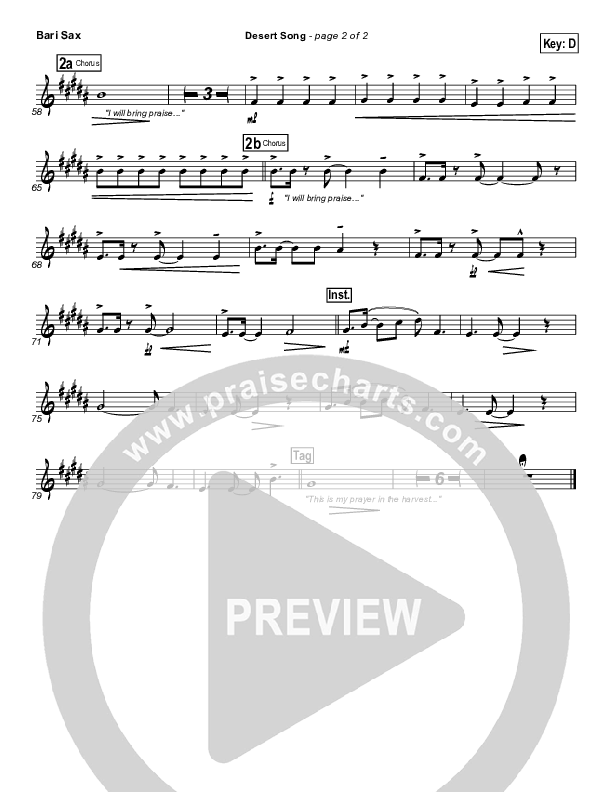 Desert Song Bari Sax (Hillsong UNITED)