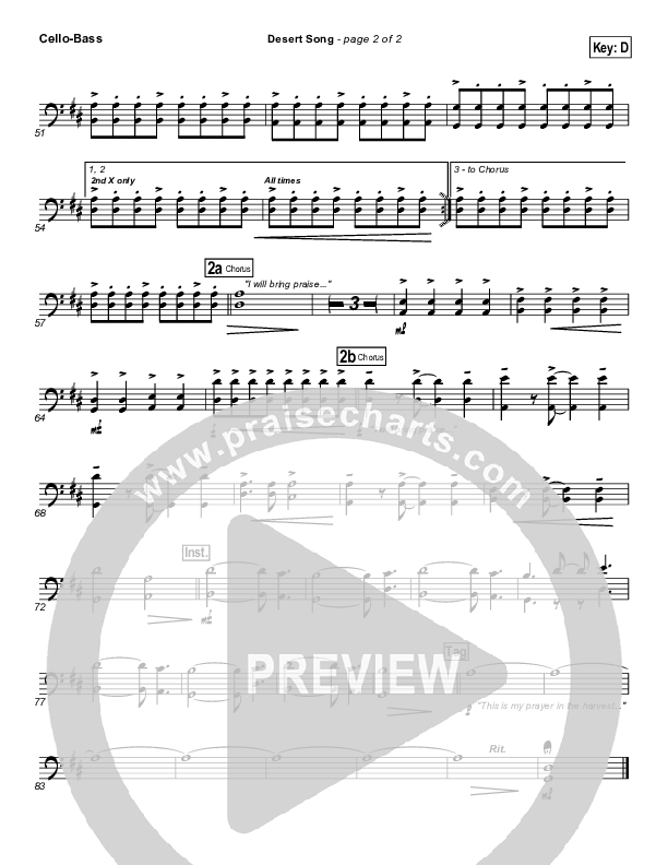 Desert Song Cello/Bass (Hillsong UNITED)