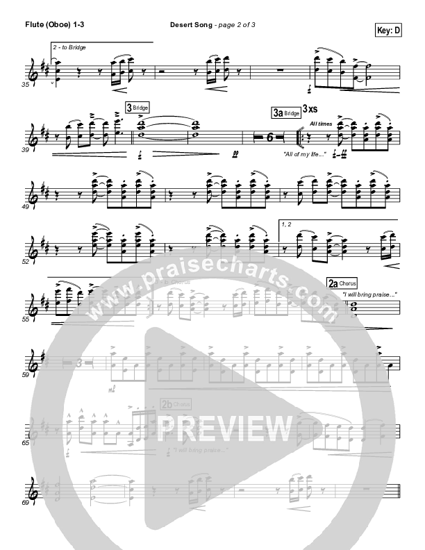 Desert Song Flute/Oboe 1/2/3 (Hillsong UNITED)