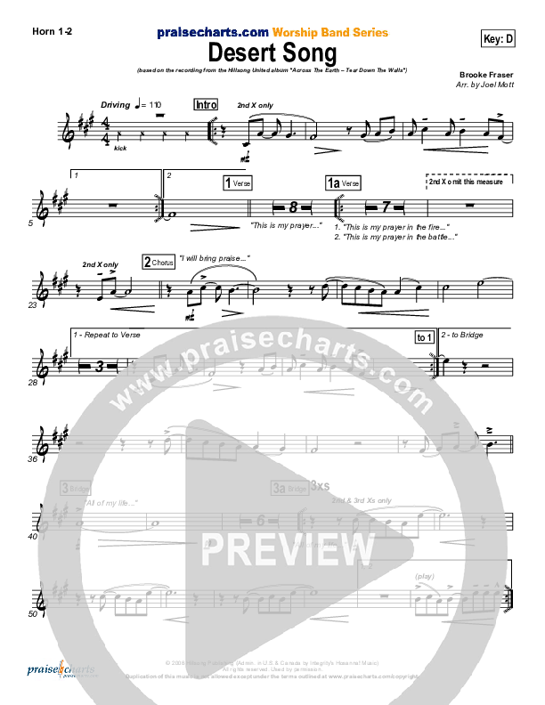 Desert Song Brass Pack (Hillsong UNITED)