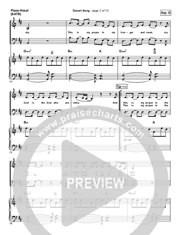 Desert Song Piano/Vocal (Hillsong UNITED)