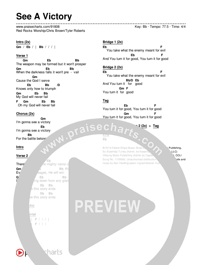 See A Victory Chords & Lyrics (Red Rocks Worship / Chris Brown / Tyler Roberts)