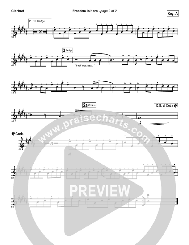 Freedom Is Here Clarinet (Hillsong UNITED)