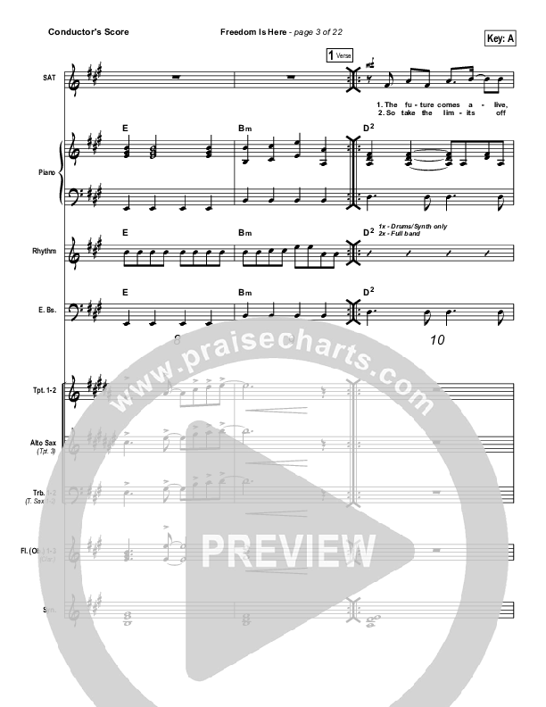 Freedom Is Here Conductor's Score (Hillsong UNITED)