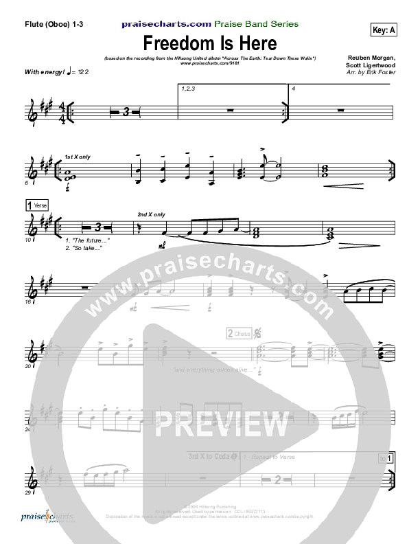 Freedom Is Here Flute/Oboe 1/2/3 (Hillsong UNITED)