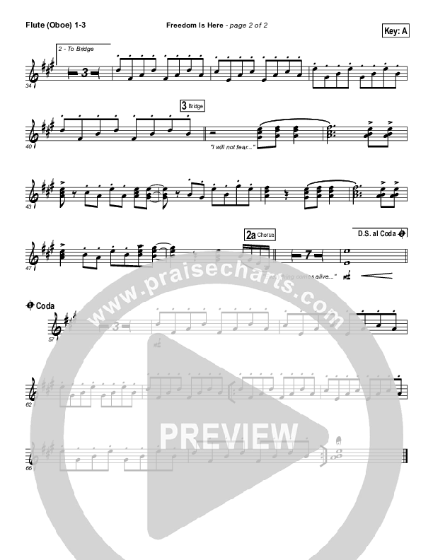 Freedom Is Here Flute/Oboe 1/2/3 (Hillsong UNITED)