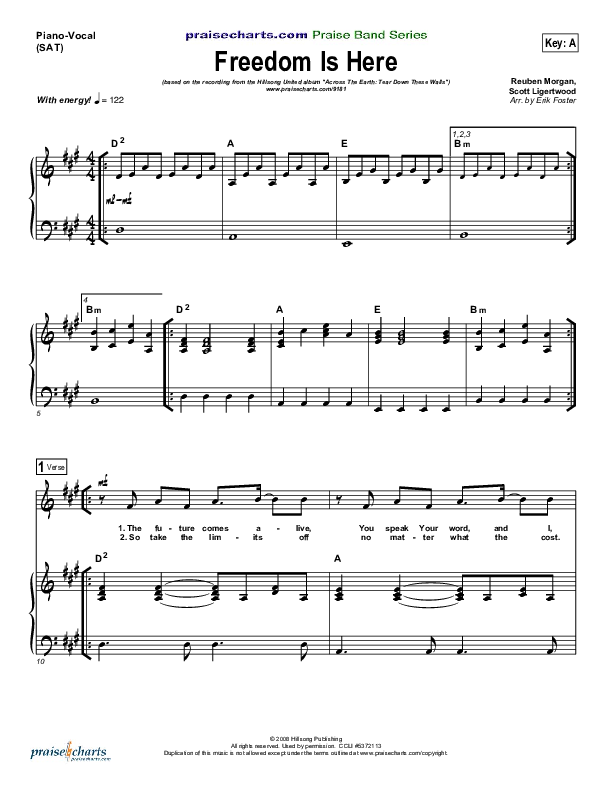Freedom Is Here Piano/Vocal & Lead (Hillsong UNITED)