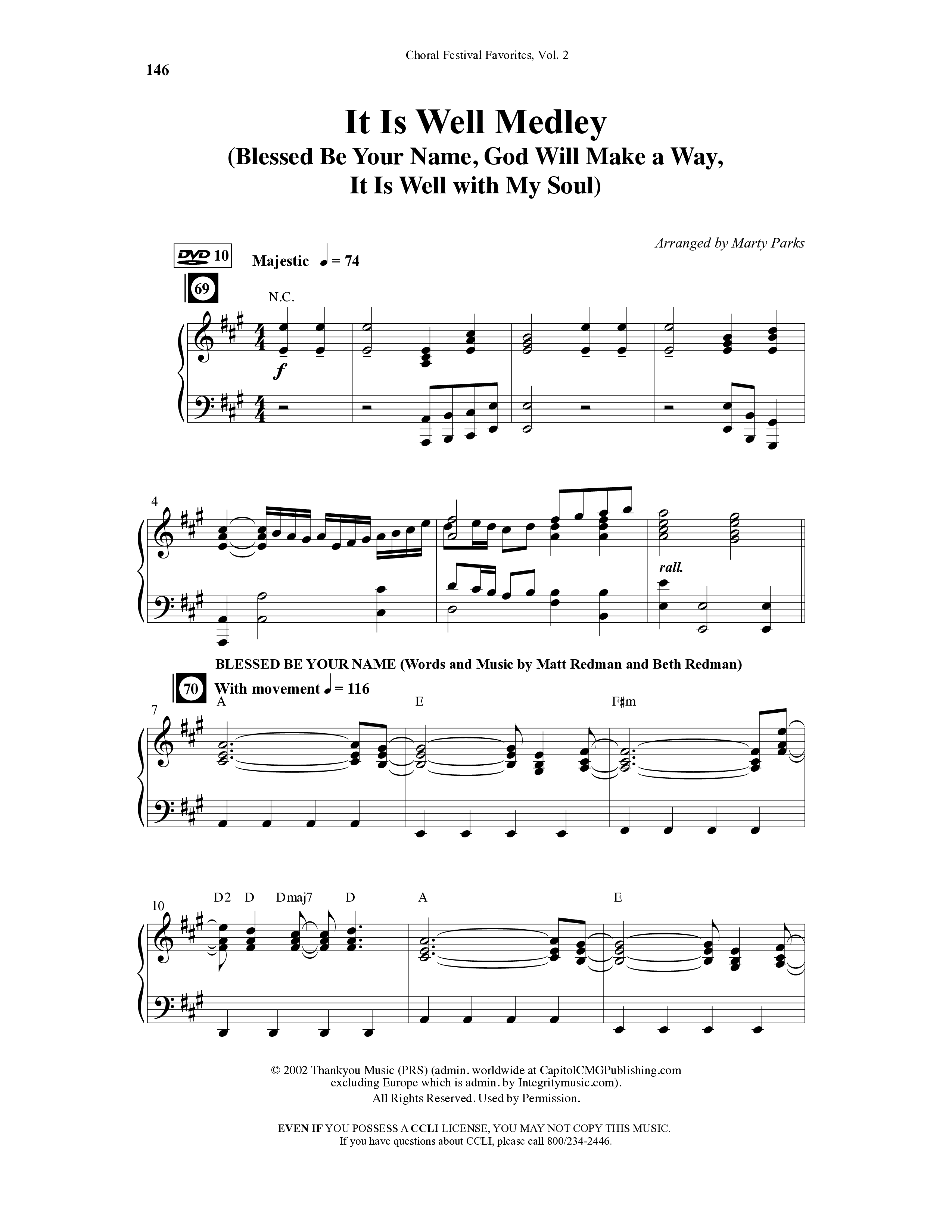 Choral Festival Favorites Vol 2 (10 Song Choral Collection) Song 10 (Piano SATB) (Word Music Choral / Arr. Marty Parks)
