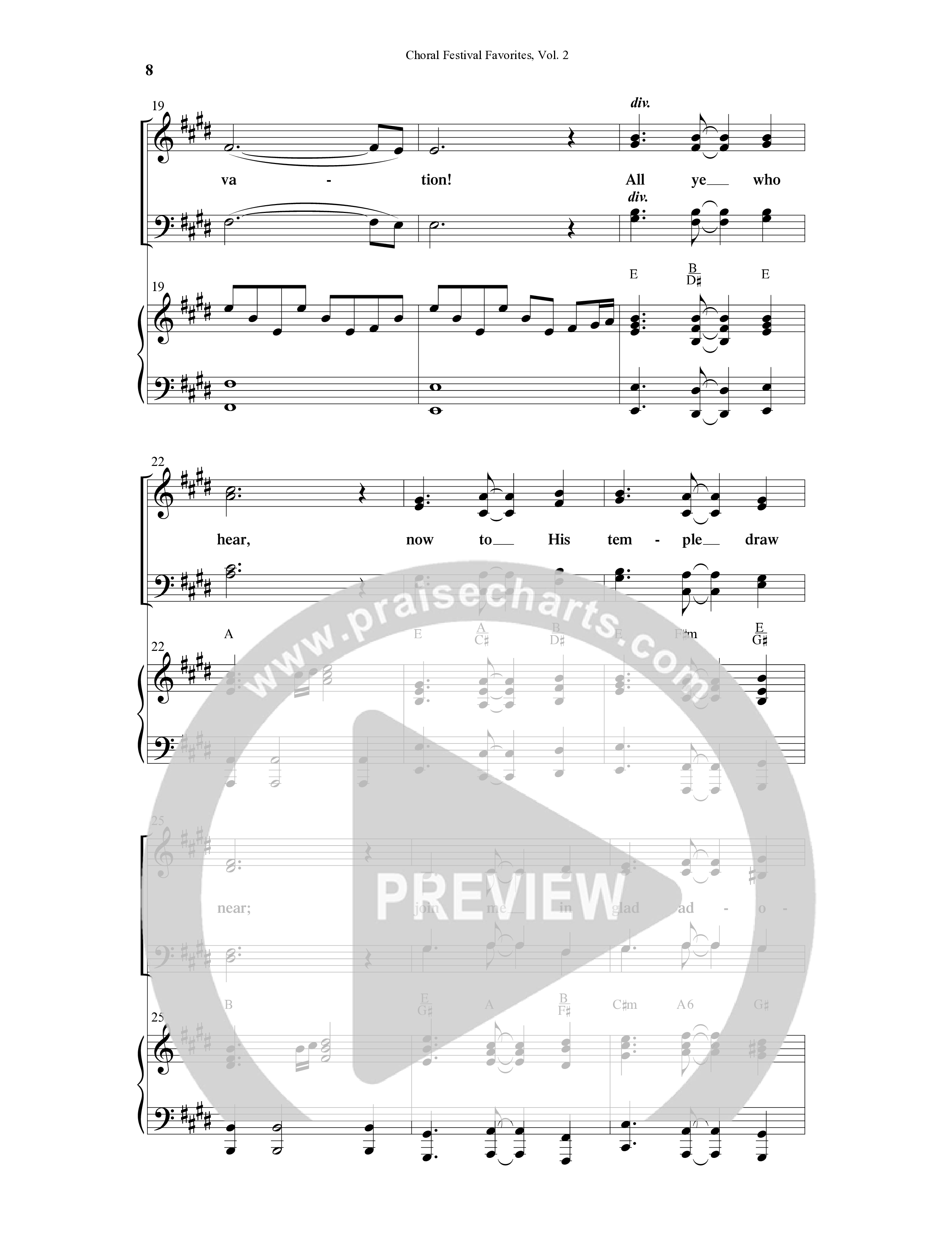 Choral Festival Favorites Vol 2 (10 Song Choral Collection) Song 1 (Piano SATB) (Word Music Choral / Arr. Marty Parks)