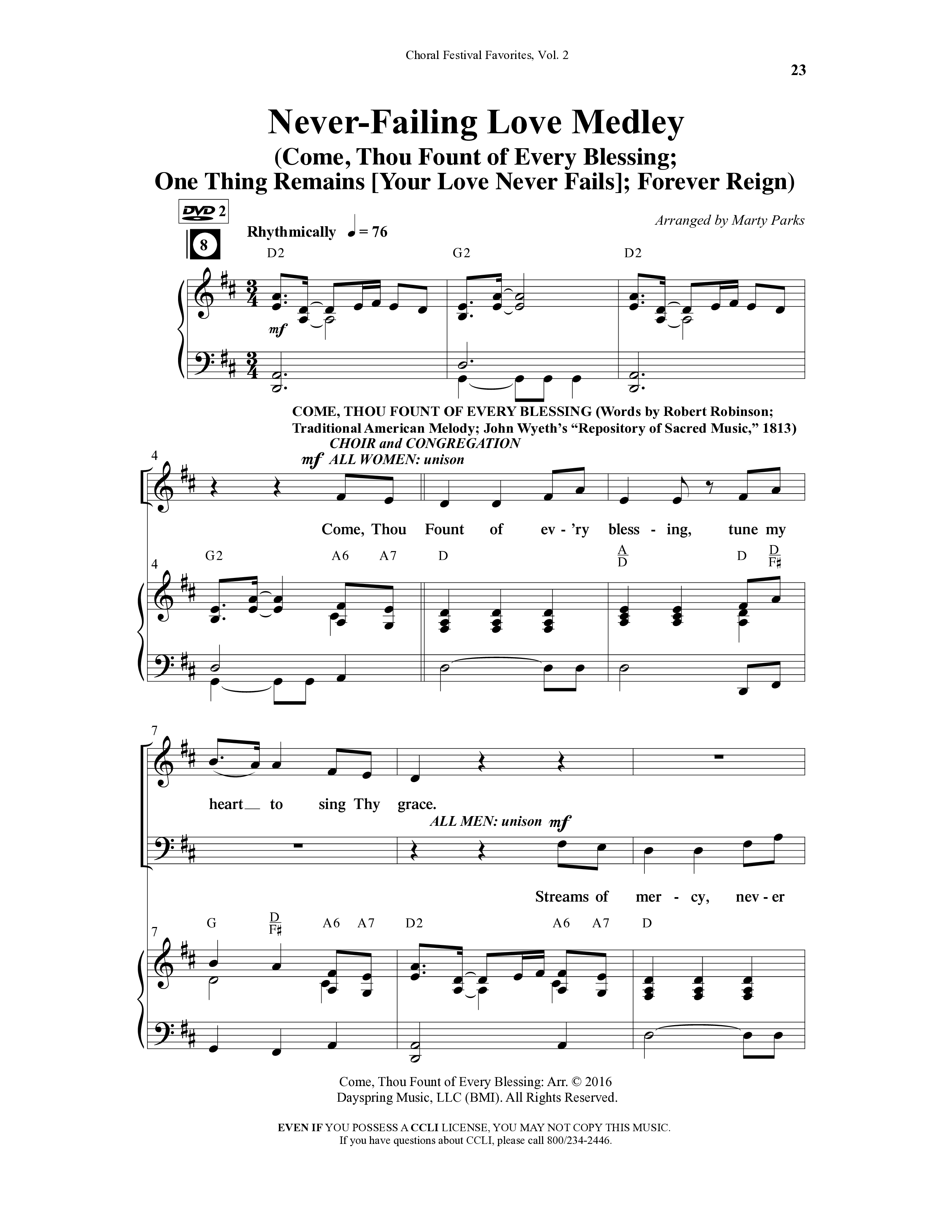 Choral Festival Favorites Vol 2 (10 Song Choral Collection) Song 2 (Piano SATB) (Word Music Choral / Arr. Marty Parks)