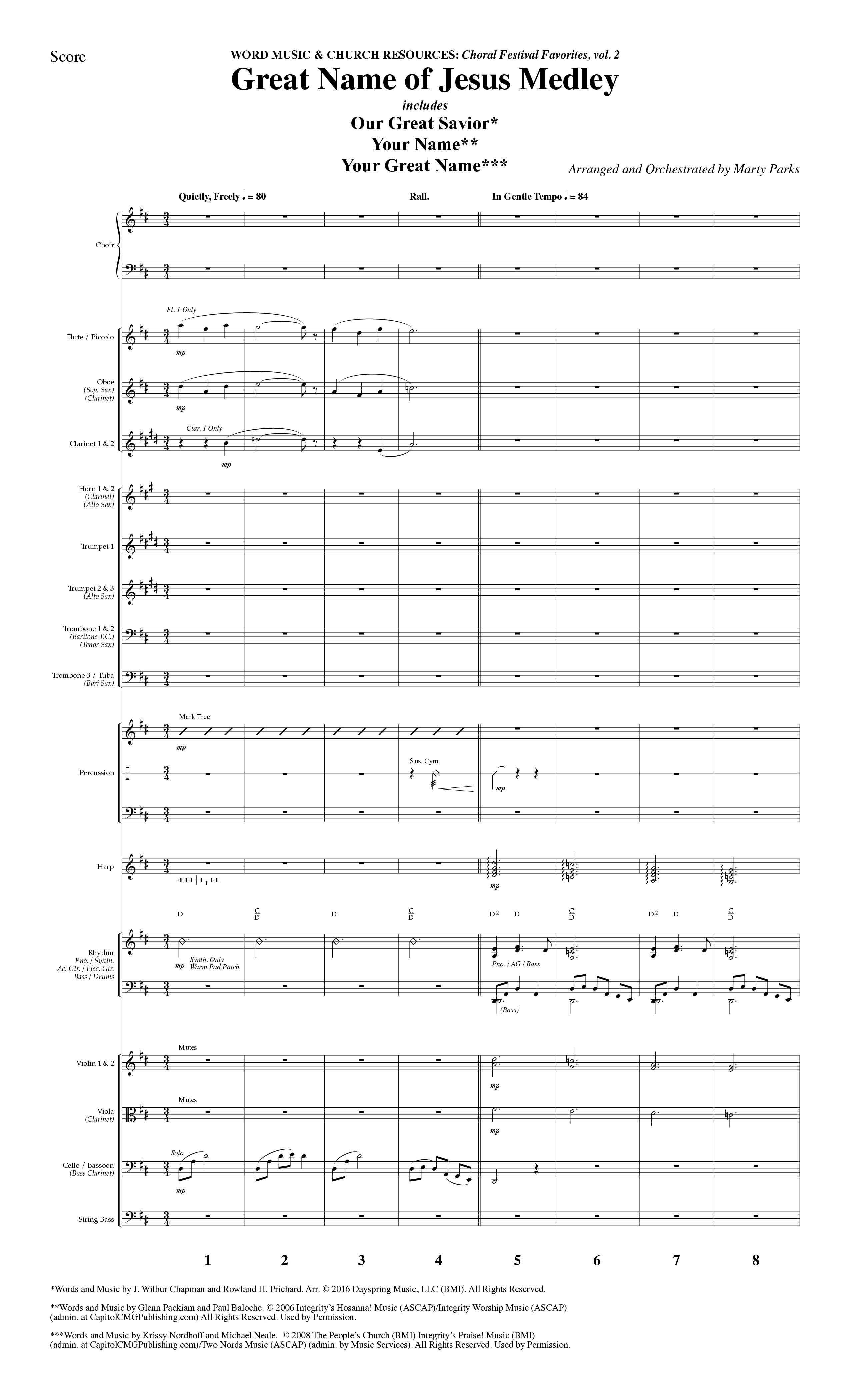 Choral Festival Favorites Vol 2 (10 Song Choral Collection) Song 4 (Orchestration) (Word Music Choral / Arr. Marty Parks)