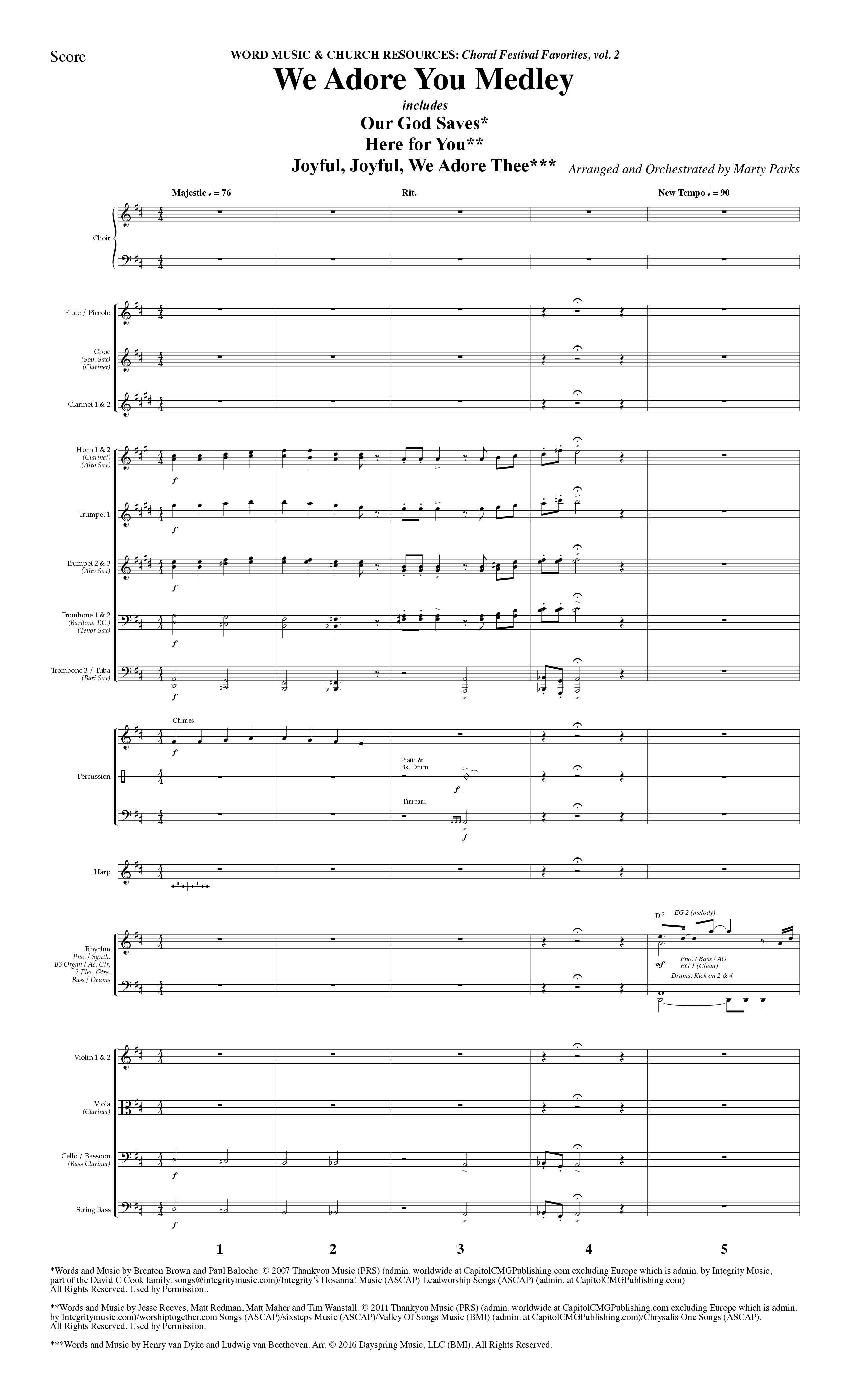 Choral Festival Favorites Vol 2 (10 Song Choral Collection) Song 5 (Orchestration) (Word Music Choral / Arr. Marty Parks)