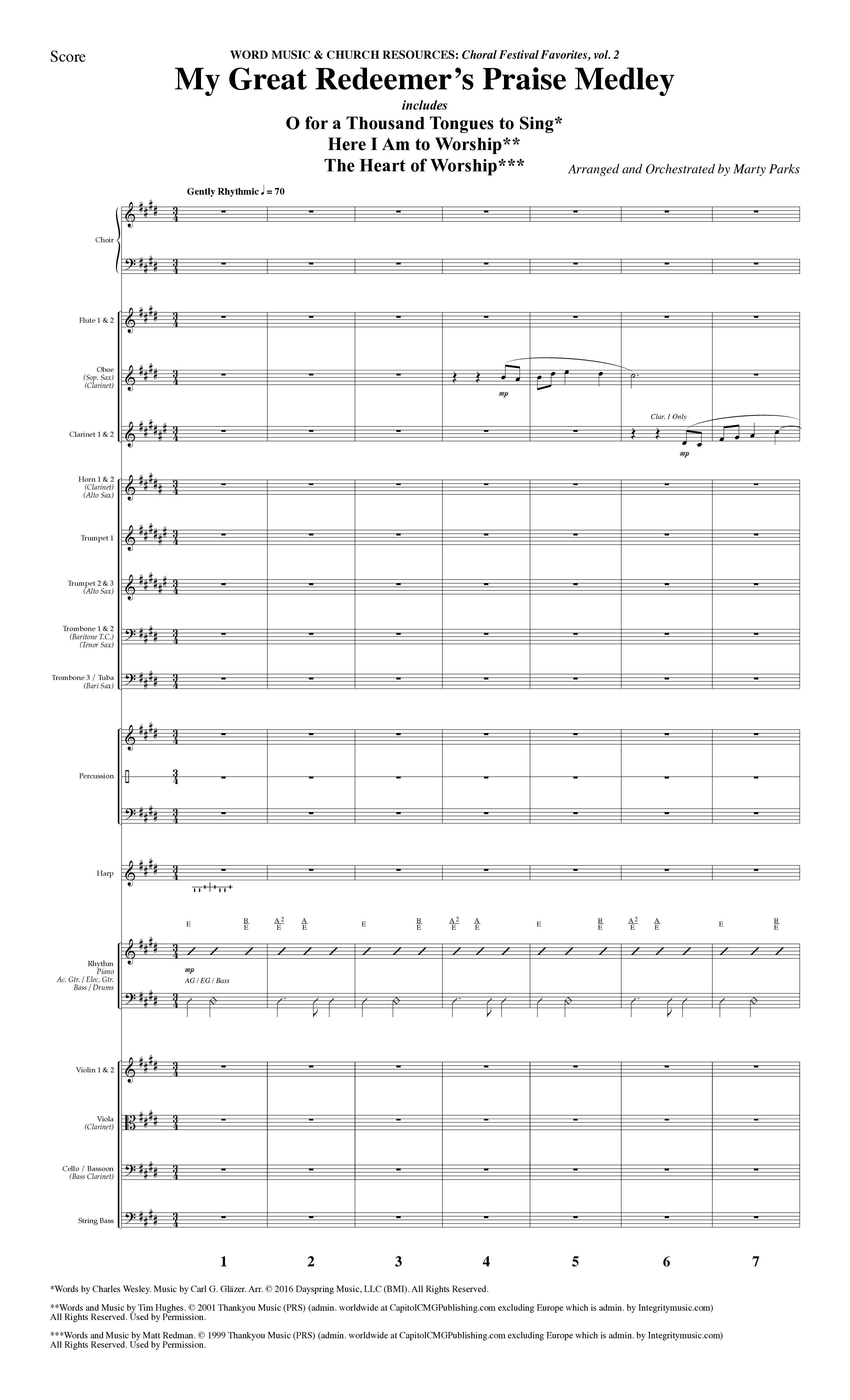 Choral Festival Favorites Vol 2 (10 Song Choral Collection) Song 6 (Orchestration) (Word Music Choral / Arr. Marty Parks)
