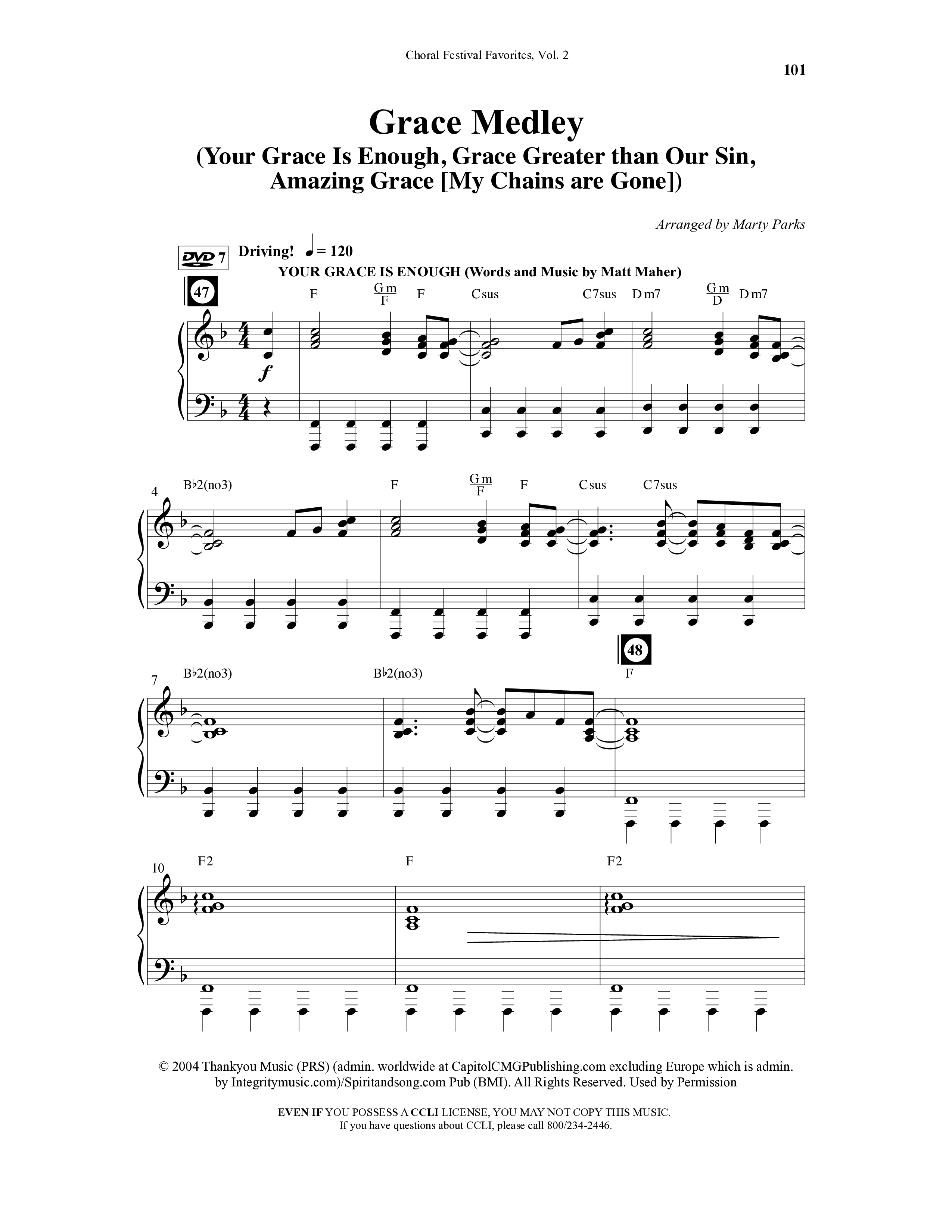 Choral Festival Favorites Vol 2 (10 Song Choral Collection) Song 7 (Piano SATB) (Word Music Choral / Arr. Marty Parks)