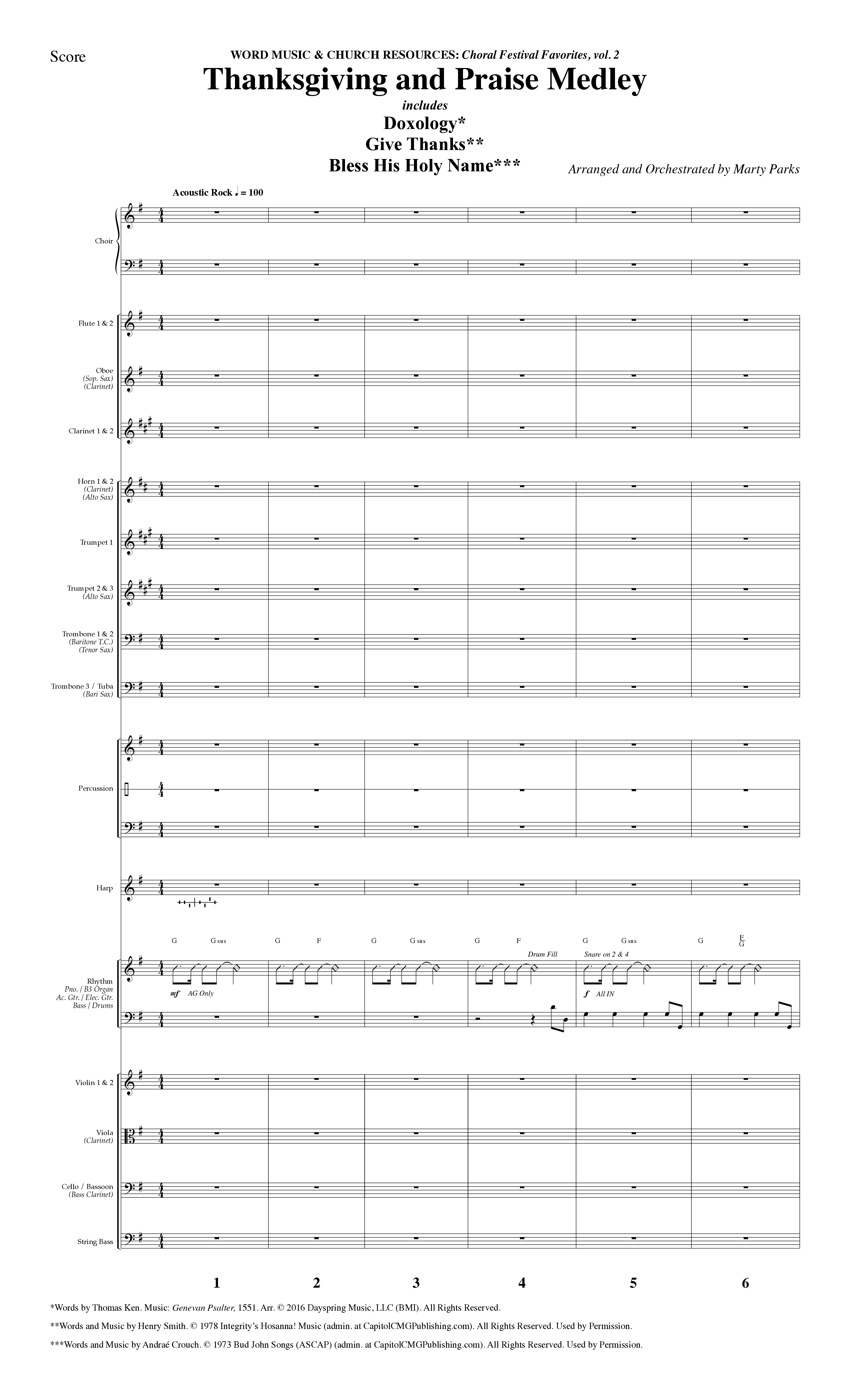 Choral Festival Favorites Vol 2 (10 Song Choral Collection) Song 8 (Orchestration) (Word Music Choral / Arr. Marty Parks)