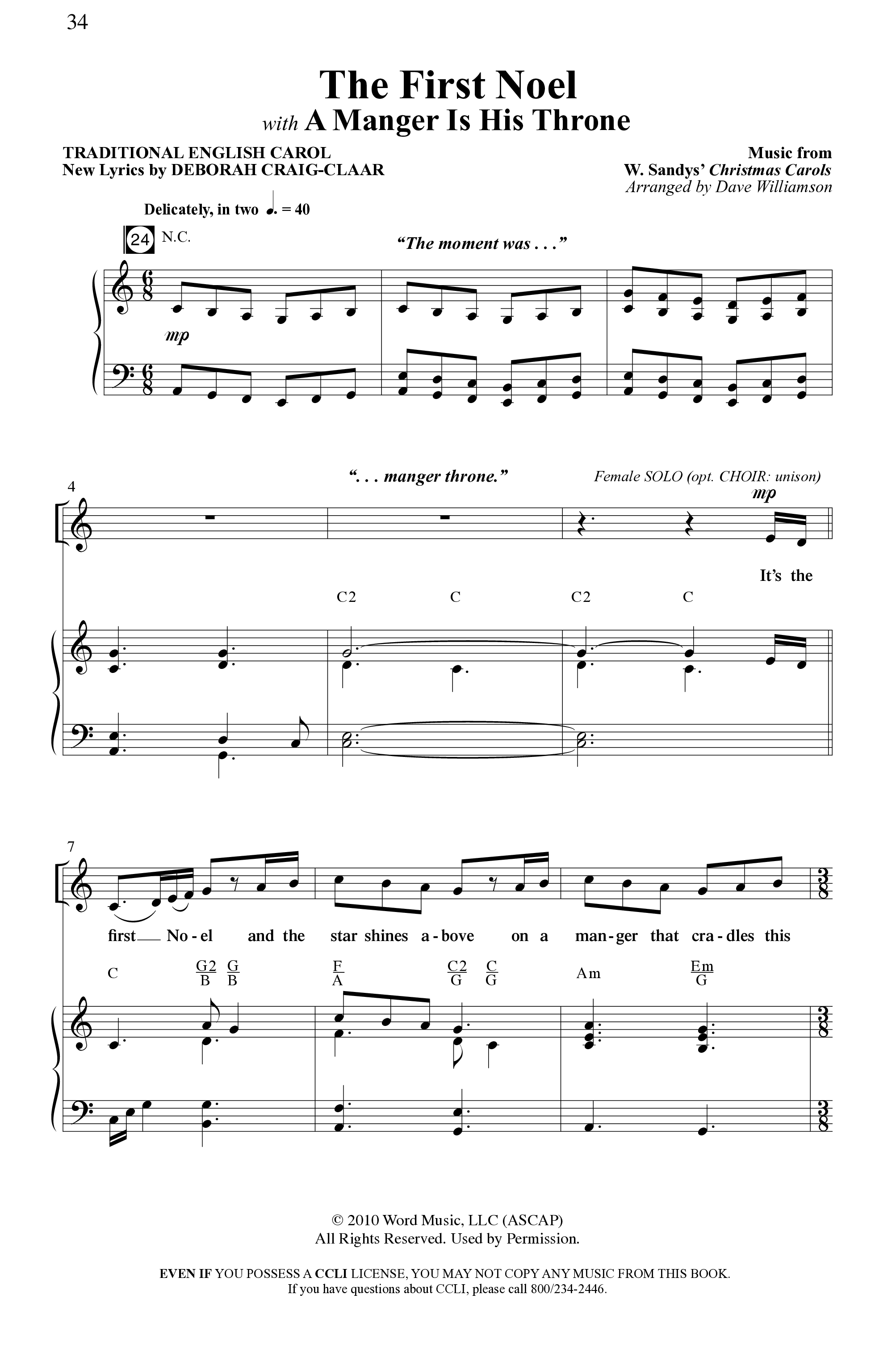 Christ Is Come (5 Song Choral Collection) Song 3 (Piano SATB) (Word Music Choral / Arr. Dave Williamson)