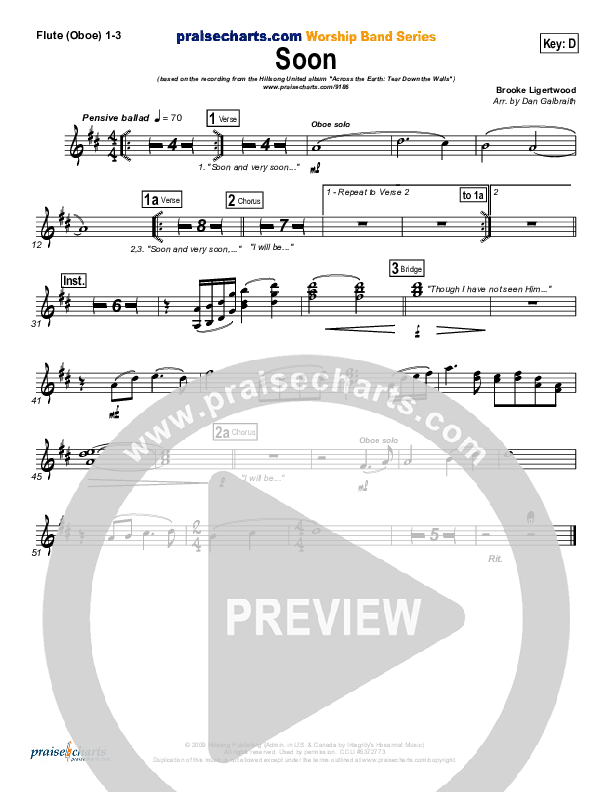 Soon Flute/Oboe 1/2/3 (Hillsong UNITED)