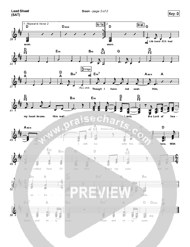 Soon Lead Sheet (Hillsong UNITED)