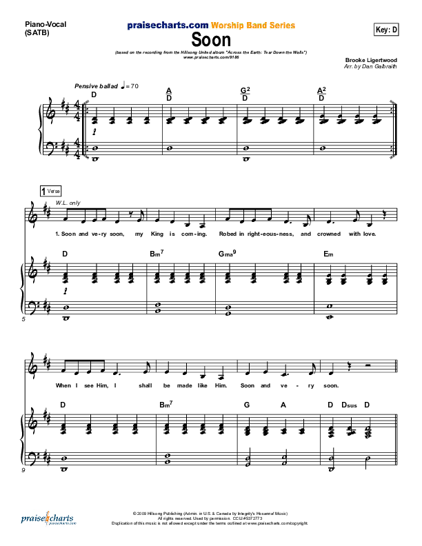 Soon Piano/Vocal & Lead (Hillsong UNITED)