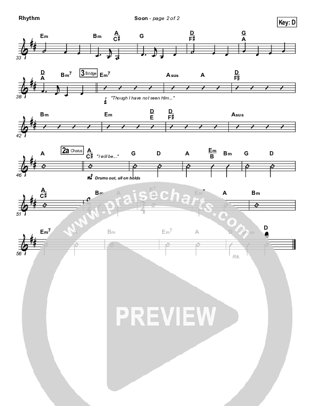 Soon Rhythm Chart (Hillsong UNITED)