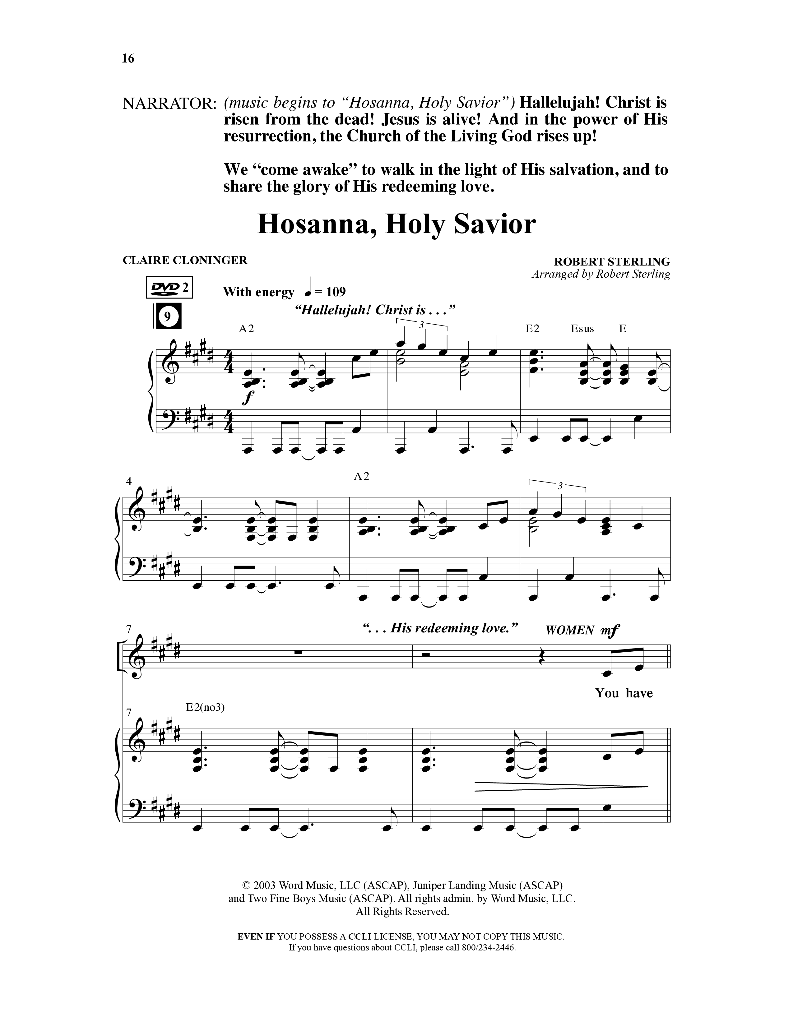 Christ Is Risen (5 Song Choral Collection) Song 2 (Piano SATB) (Word Music Choral)