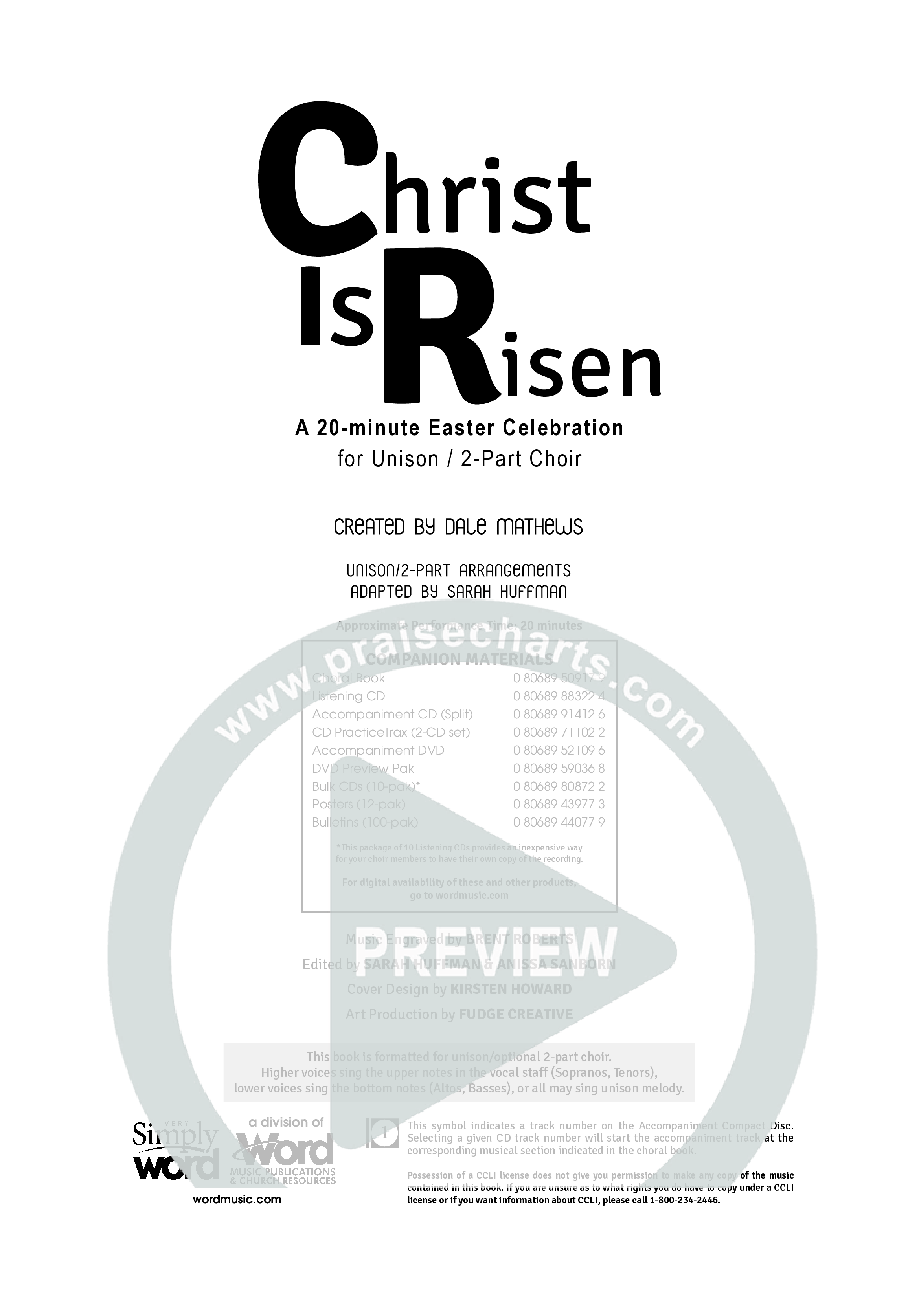 Christ Is Risen (5 Song Choral Collection) Choral Book (Word Music Choral)