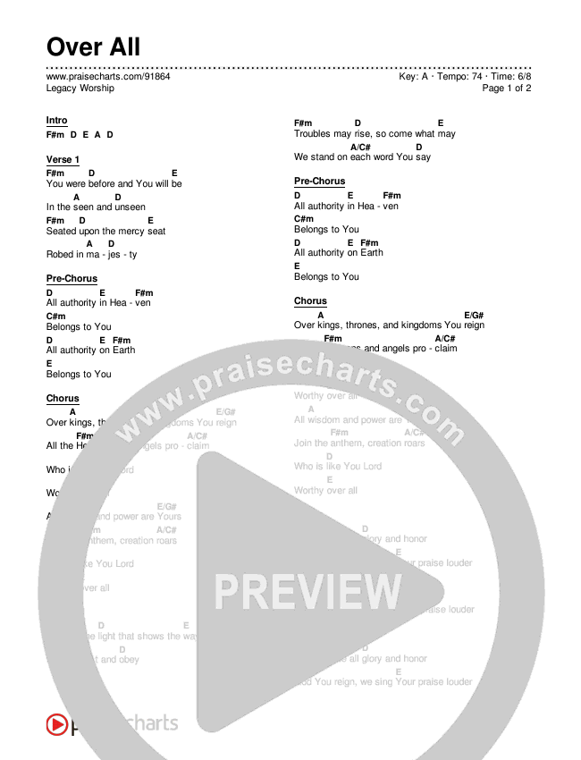 Over All Chord Chart (Legacy Worship)
