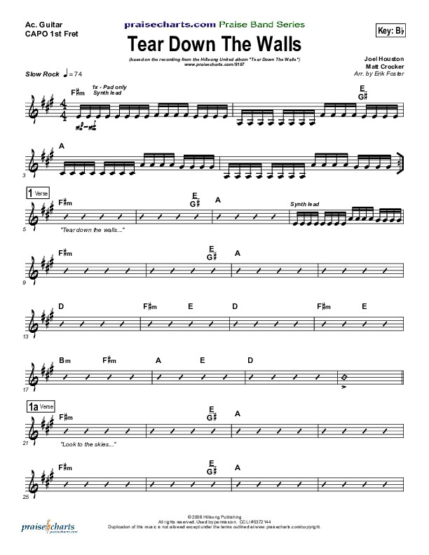 Tear Down The Walls Acoustic Guitar (Hillsong UNITED)