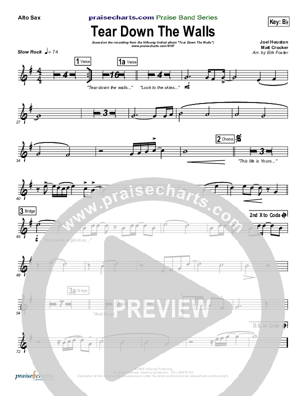 Tear Down The Walls Alto Sax (Hillsong UNITED)