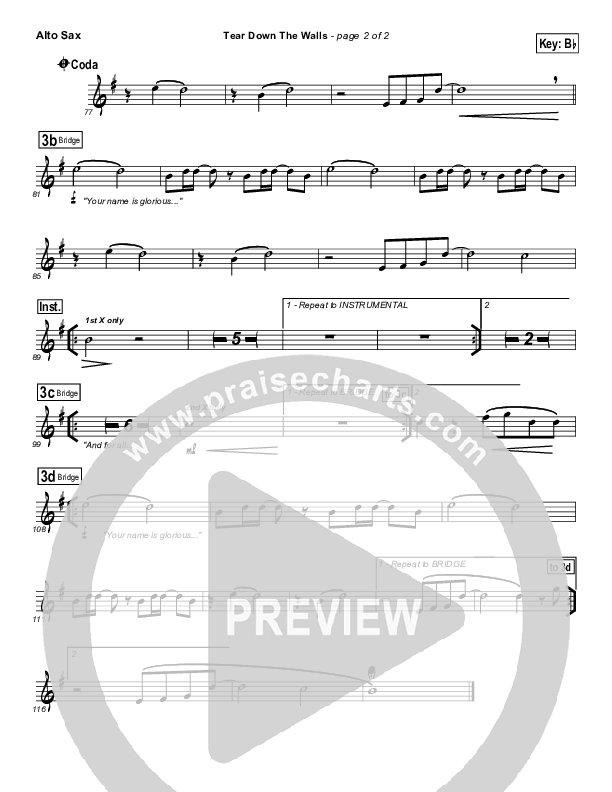 Tear Down The Walls Alto Sax (Hillsong UNITED)