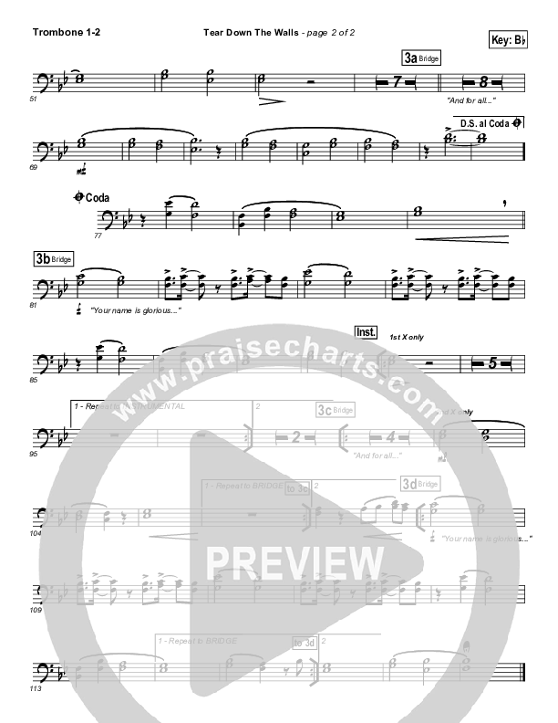 Tear Down The Walls Trombone 1/2 (Hillsong UNITED)