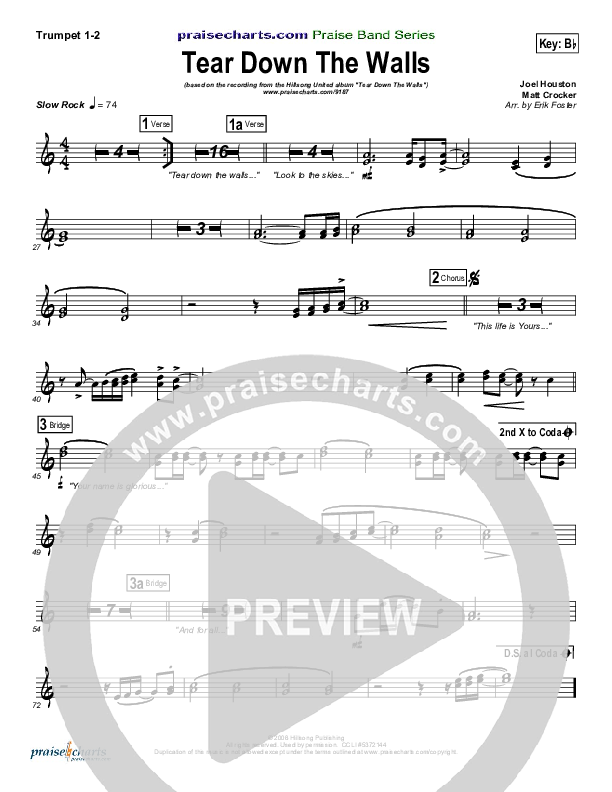 Tear Down The Walls Trumpet 1,2 (Hillsong UNITED)