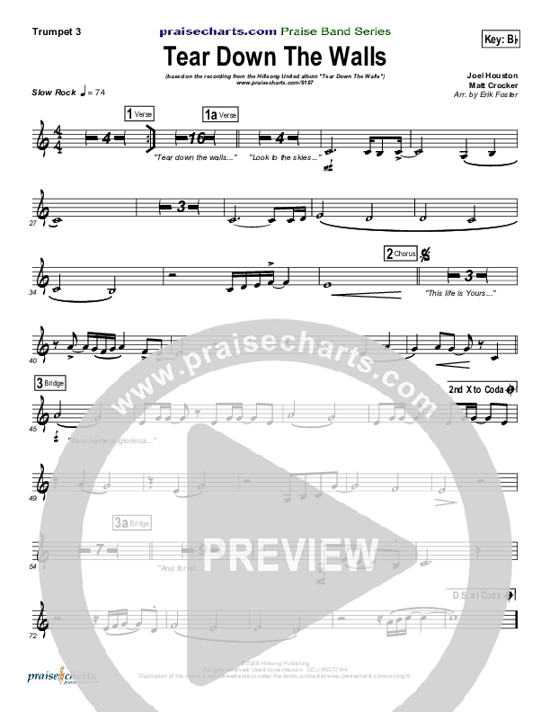 Tear Down The Walls Trumpet 3 (Hillsong UNITED)