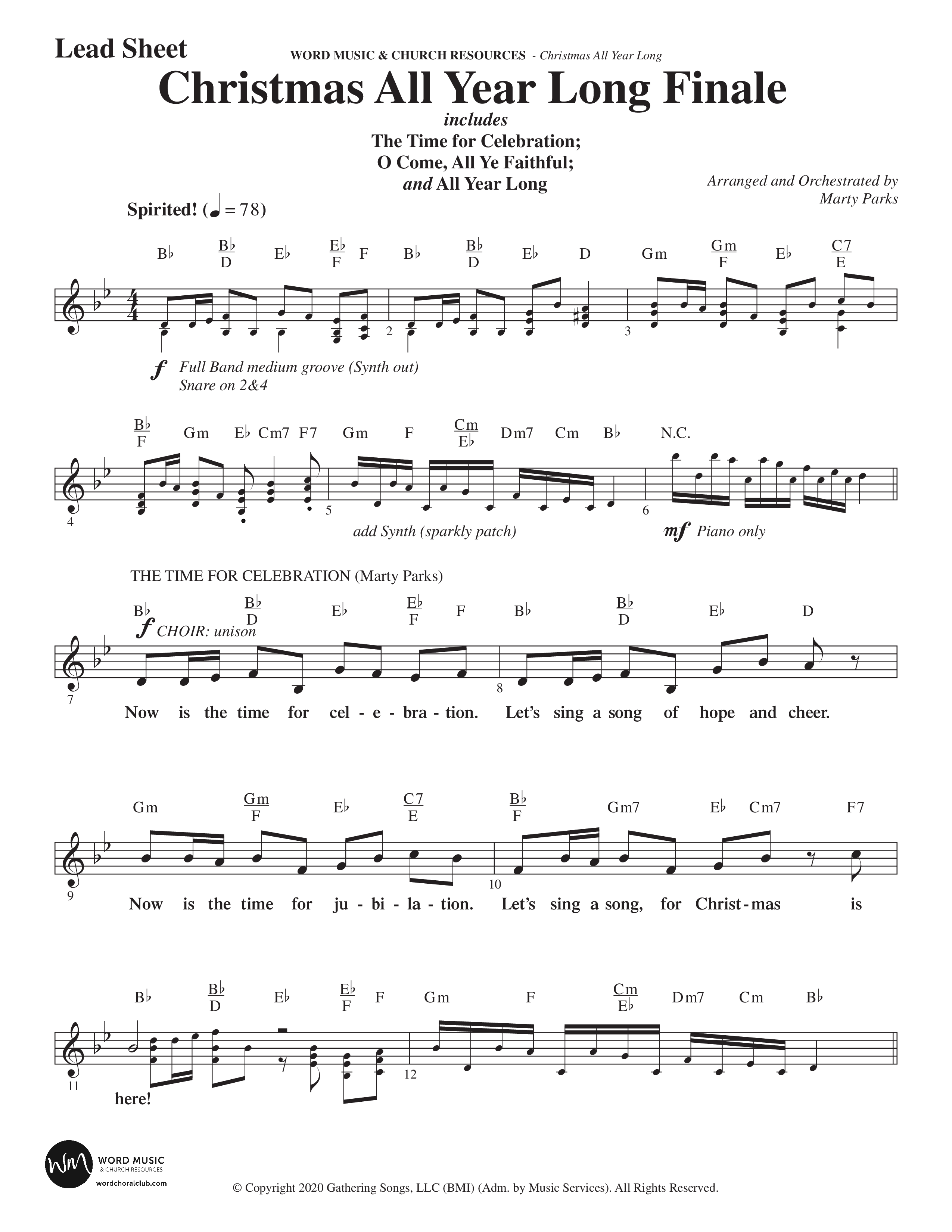 Christmas All Year Long (10 Song Choral Collection) Song 10 (Lead & Chords) (Word Music Choral / Arr. Marty Parks)