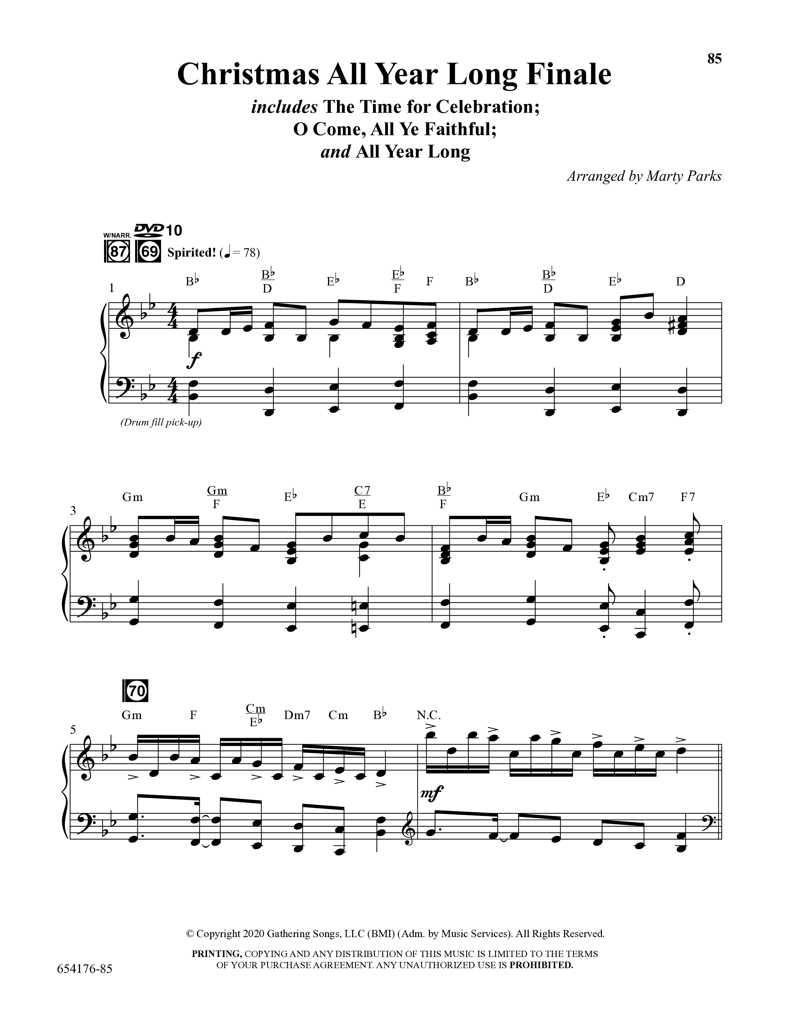 Christmas All Year Long (10 Song Choral Collection) Song 10 (Piano SATB) (Word Music Choral / Arr. Marty Parks)