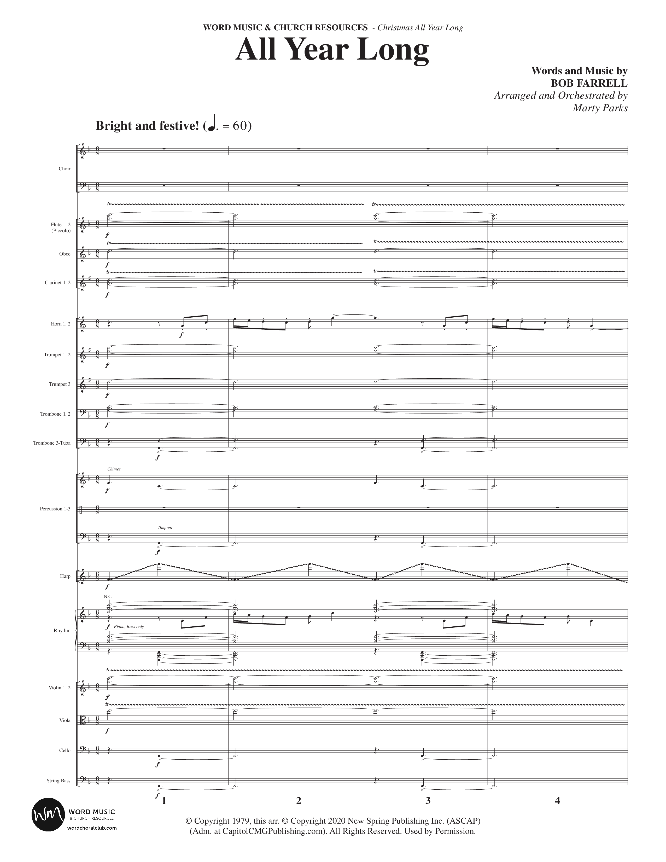 Christmas All Year Long (10 Song Choral Collection) Orchestrations (SATB) (Word Music Choral / Arr. Marty Parks)