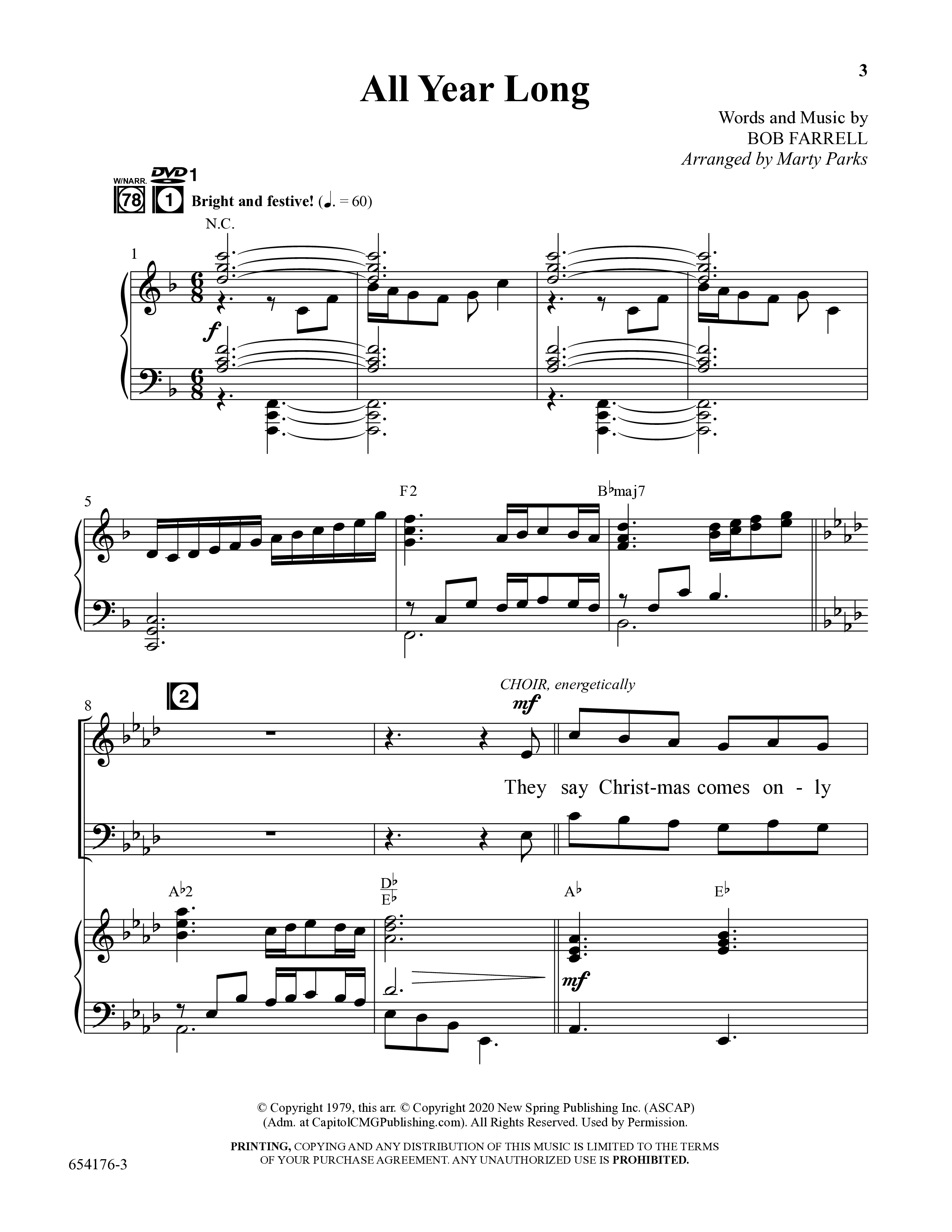 Christmas All Year Long (10 Song Choral Collection) Choral Book (Word Music Choral / Arr. Marty Parks)