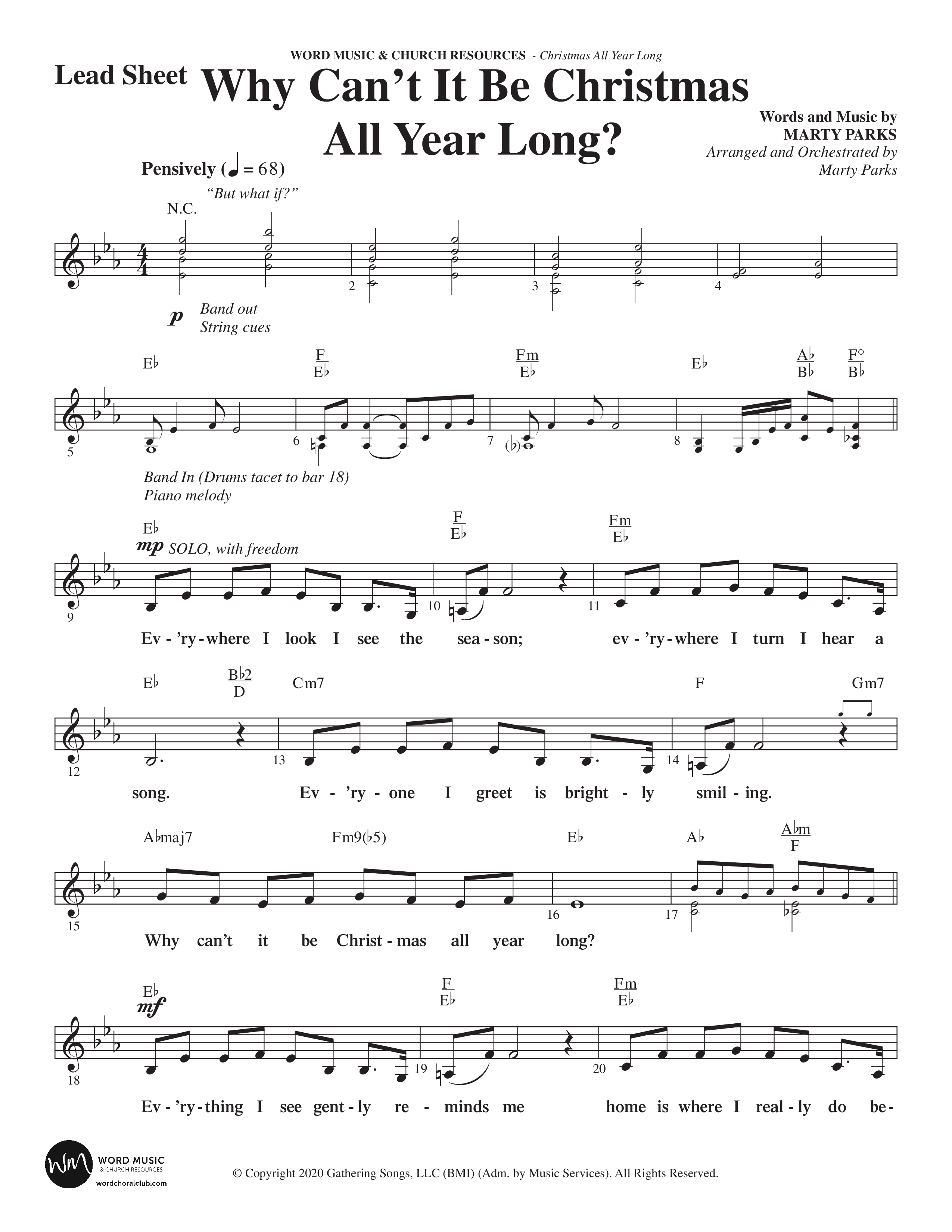 Christmas All Year Long (10 Song Choral Collection) Song 2 (Lead & Chords) (Word Music Choral / Arr. Marty Parks)