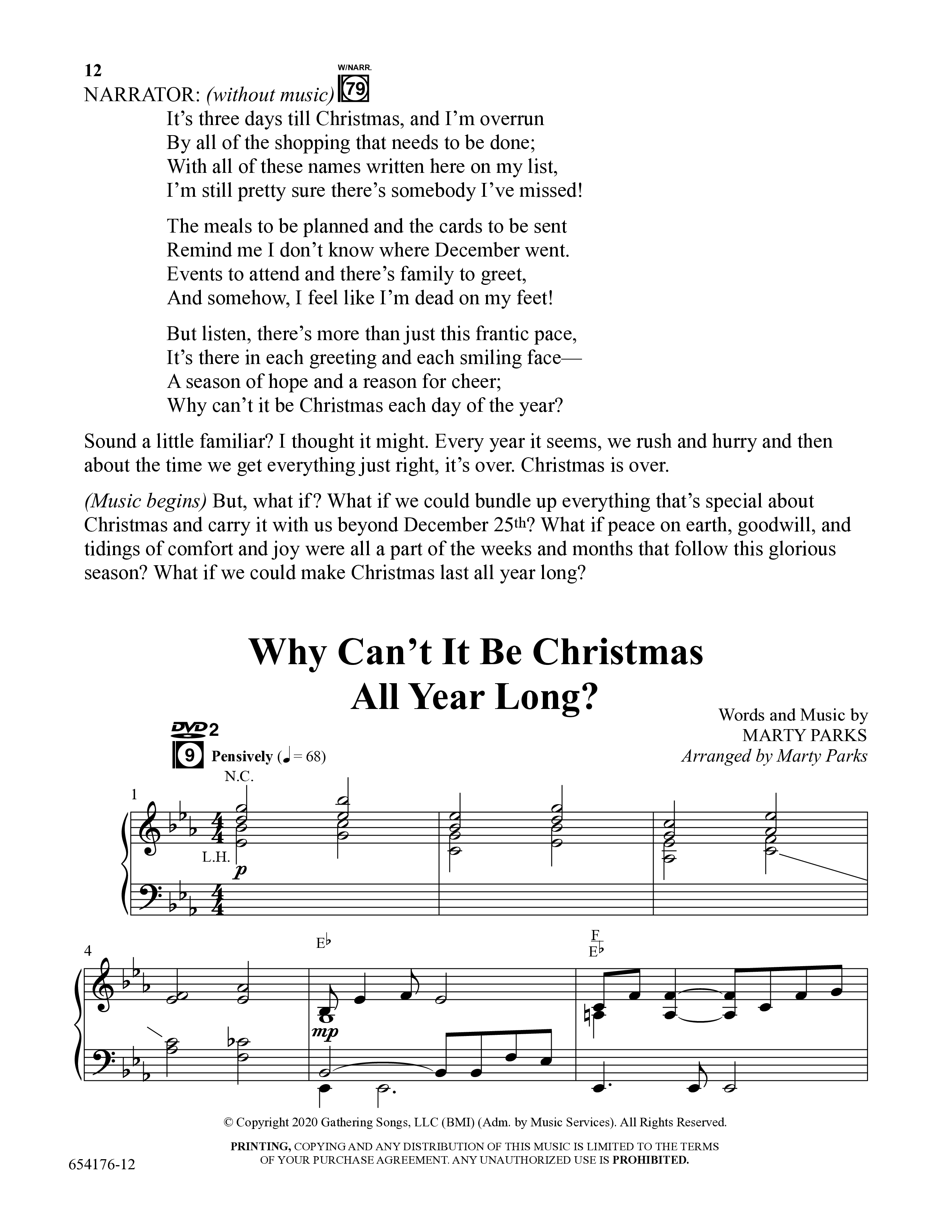 Christmas All Year Long (10 Song Choral Collection) Song 2 (Piano SATB) (Word Music Choral / Arr. Marty Parks)