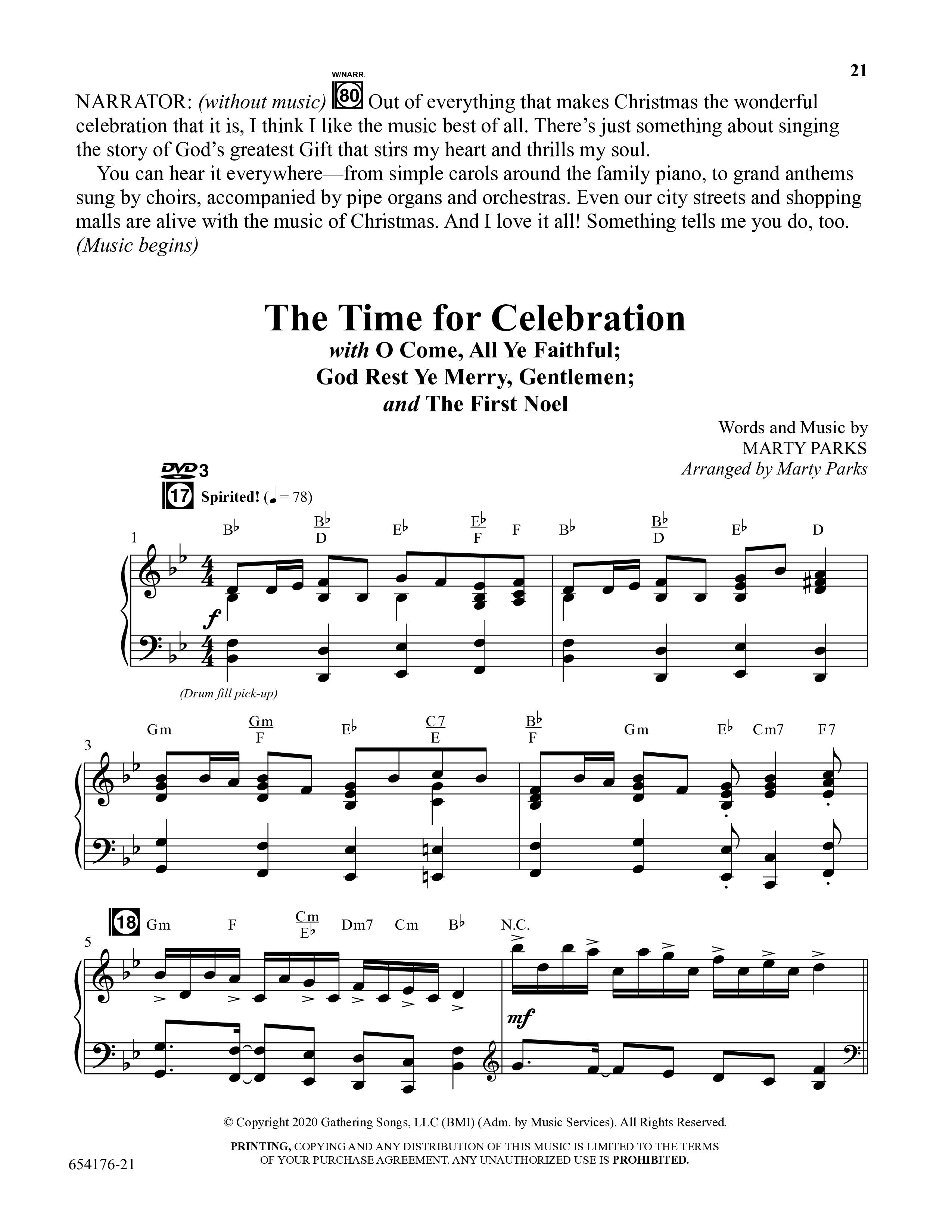 Christmas All Year Long (10 Song Choral Collection) Song 3 (Piano SATB) (Word Music Choral / Arr. Marty Parks)