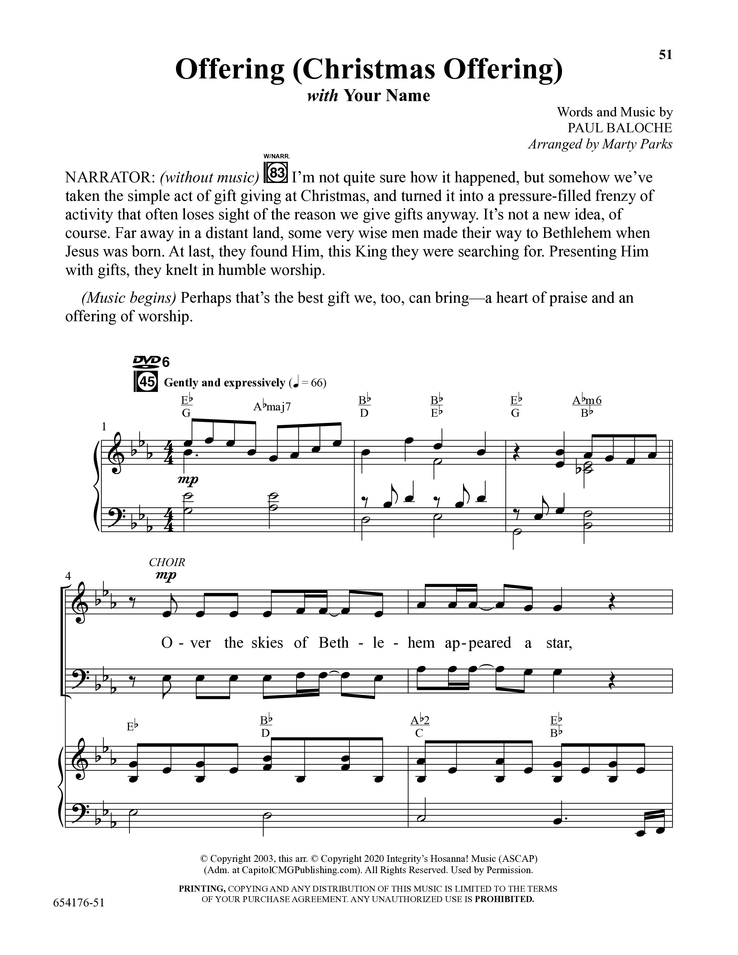 Christmas All Year Long (10 Song Choral Collection) Song 6 (Piano SATB) (Word Music Choral / Arr. Marty Parks)