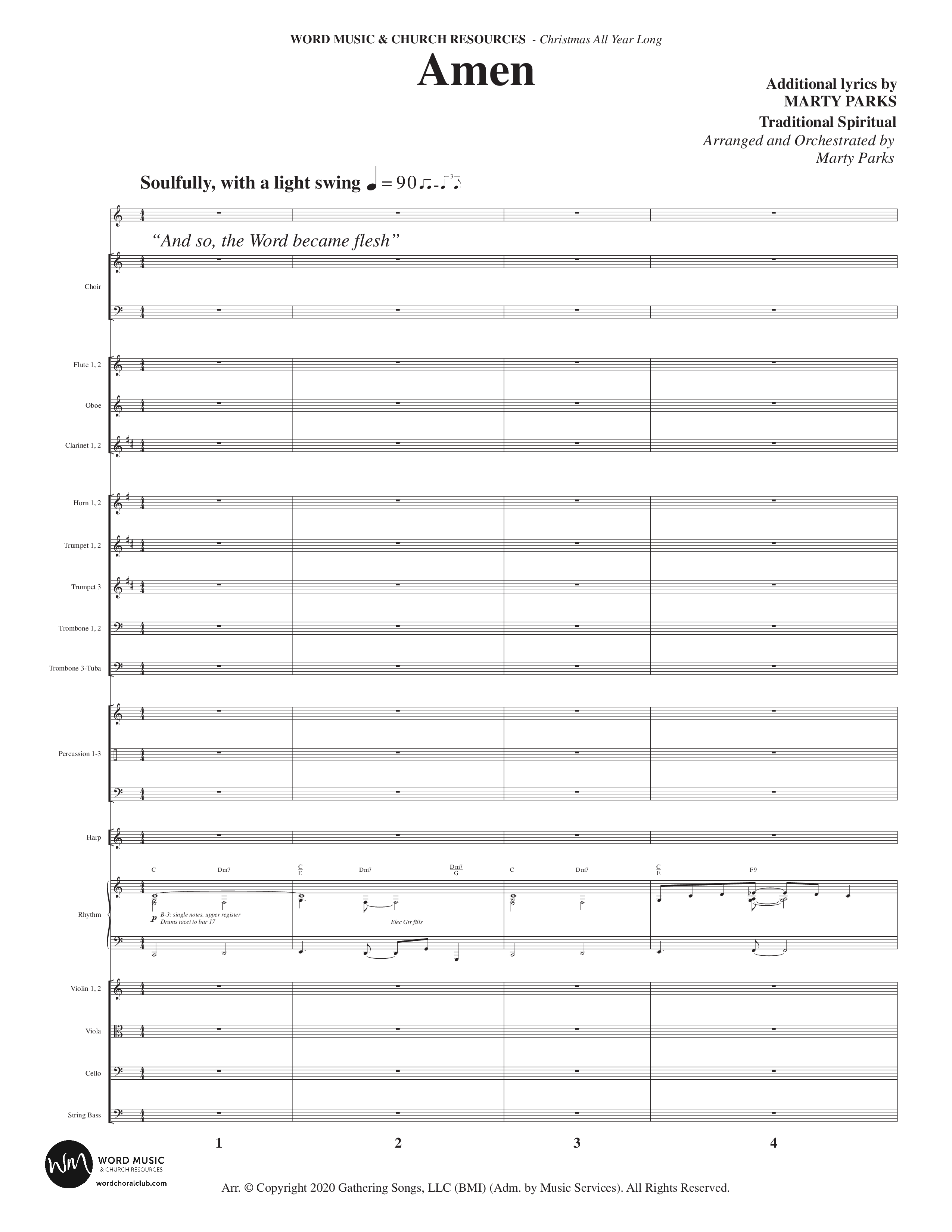 Christmas All Year Long (10 Song Choral Collection) Song 7 (Orchestration) (Word Music Choral / Arr. Marty Parks)
