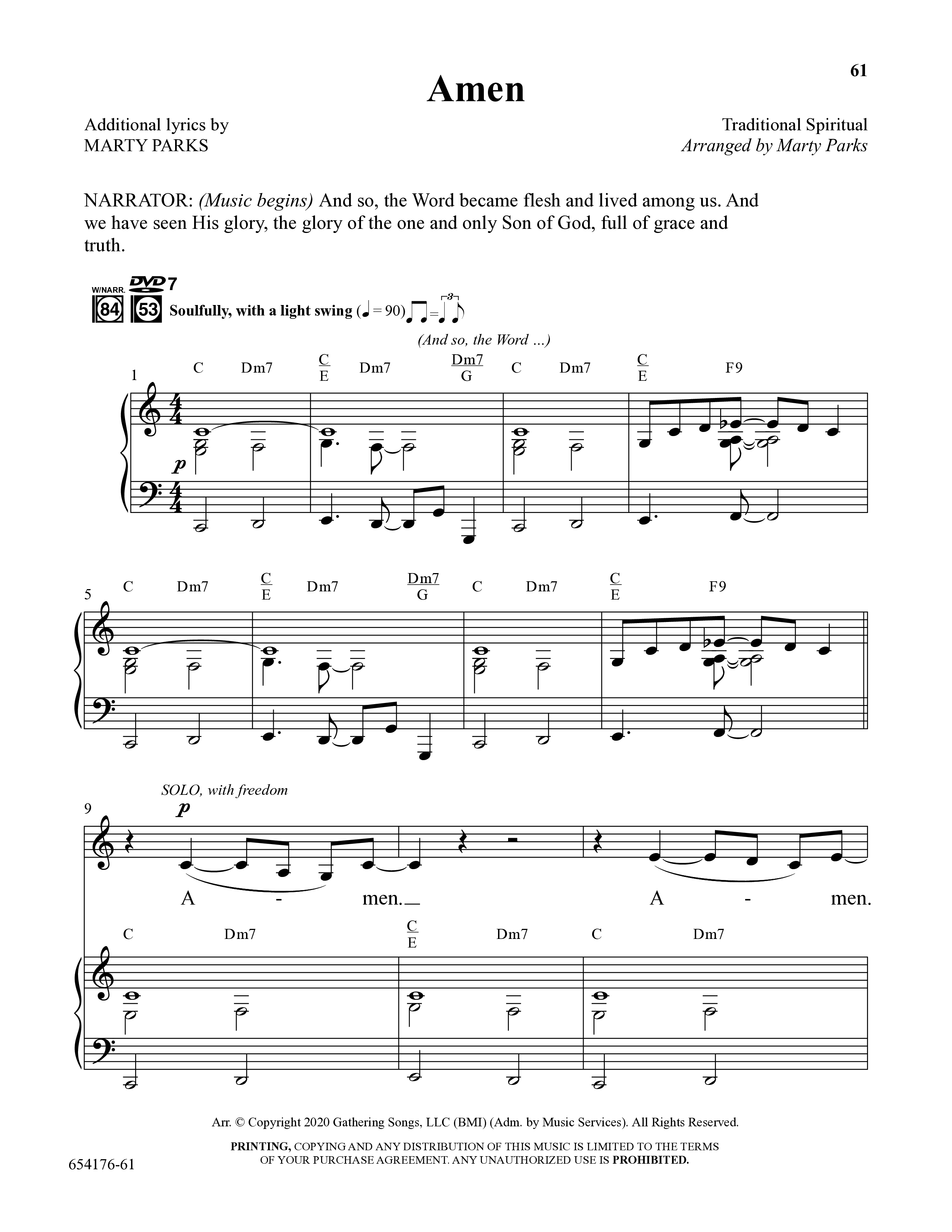 Christmas All Year Long (10 Song Choral Collection) Song 7 (Piano SATB) (Word Music Choral / Arr. Marty Parks)