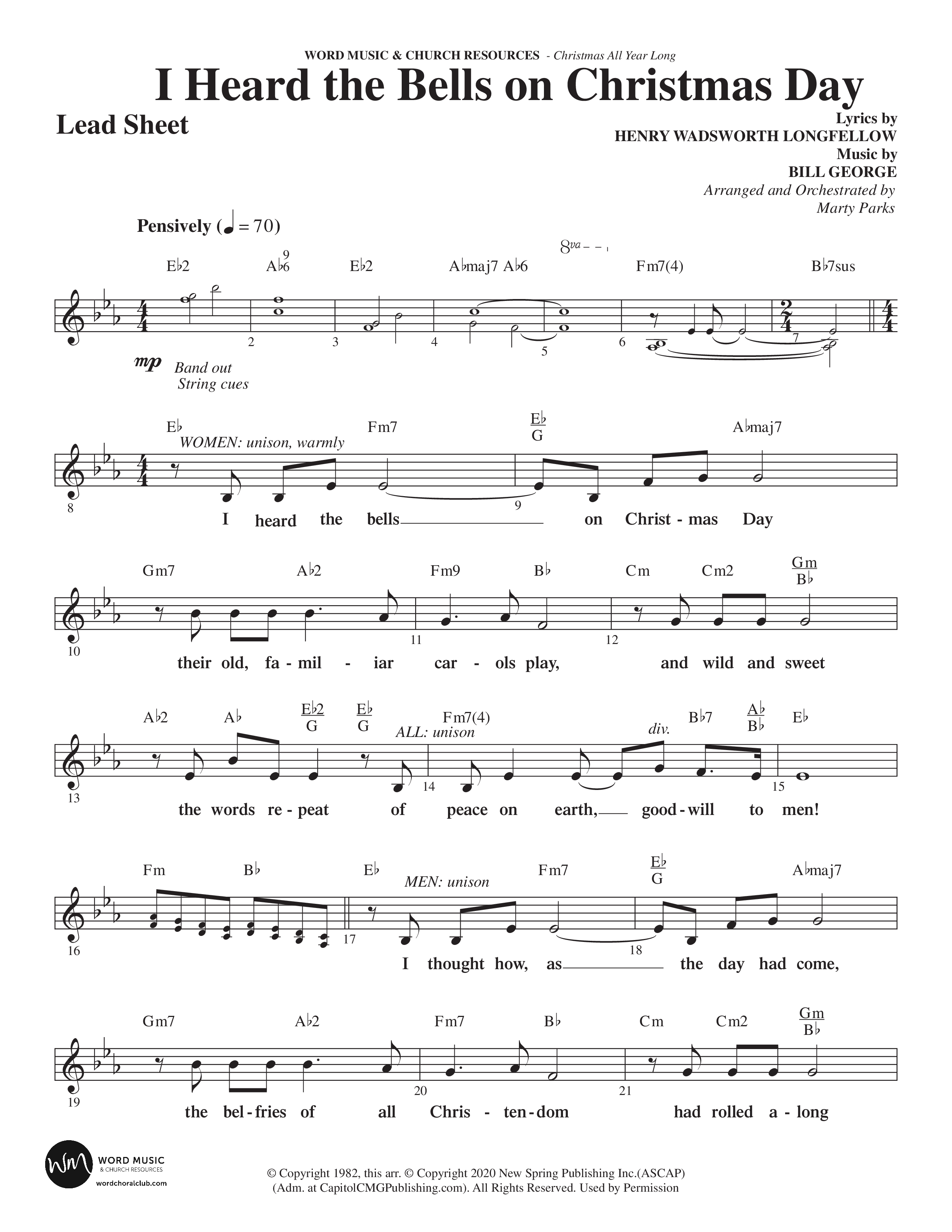 Christmas All Year Long (10 Song Choral Collection) Song 8 (Lead & Chords) (Word Music Choral / Arr. Marty Parks)